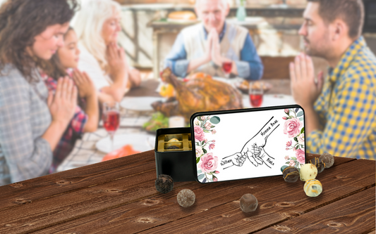 Family Bond Stronger and Sweeter: Why this Personalized Family Hands Keepsake Tin of Chocolates Makes a Perfect Gift for Thanksgiving Day