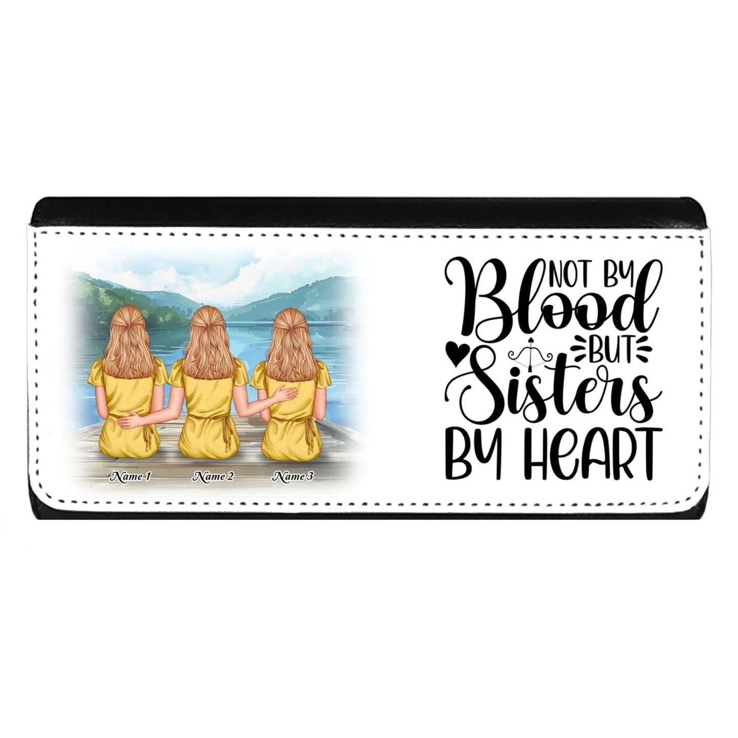 Gift For Sisters Personalized PU Leather Purse - 2, 3, or 4 Sisters