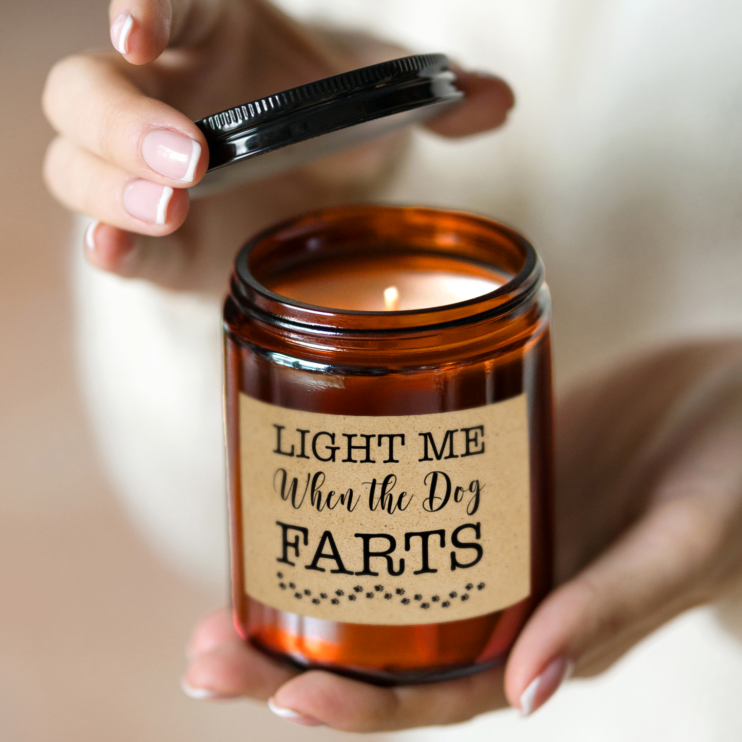 Gifts For Pets - Light Me When The Dog Farts - Candle Jar With Lid