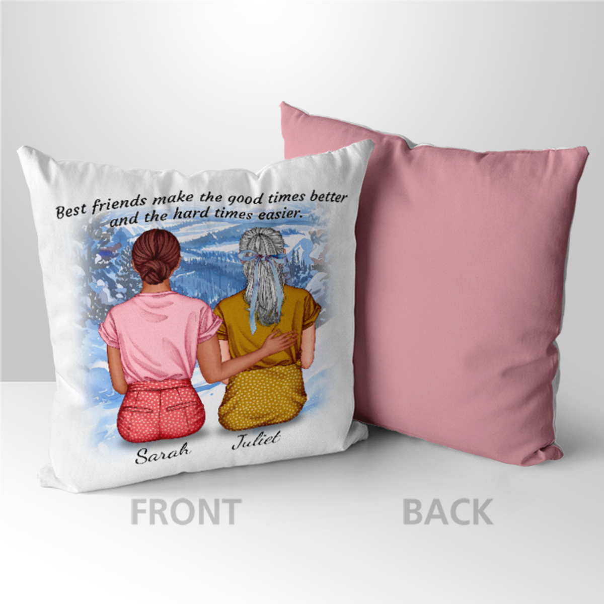 Gift For Sisters Personalized Friendship Pillow - Up To 4 Friends