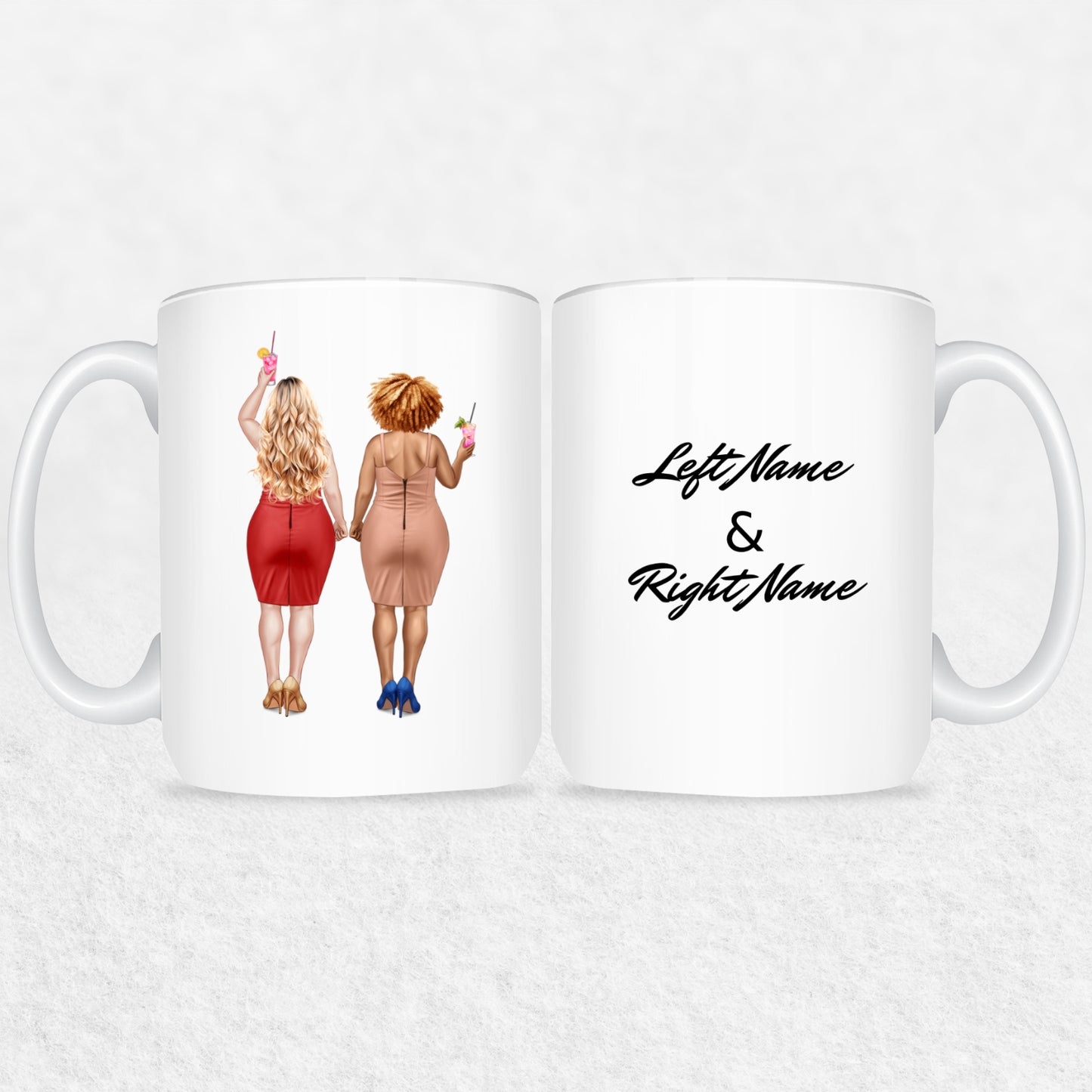 Gifts For Friends Or Sisters - Curvy Besties Personalized Mugs
