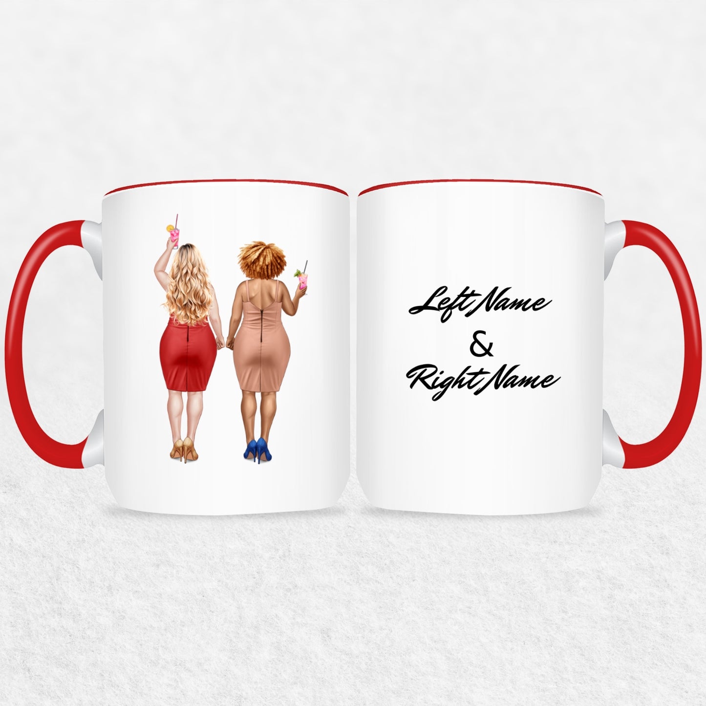 Gifts For Friends Or Sisters - Curvy Besties Personalized Mugs