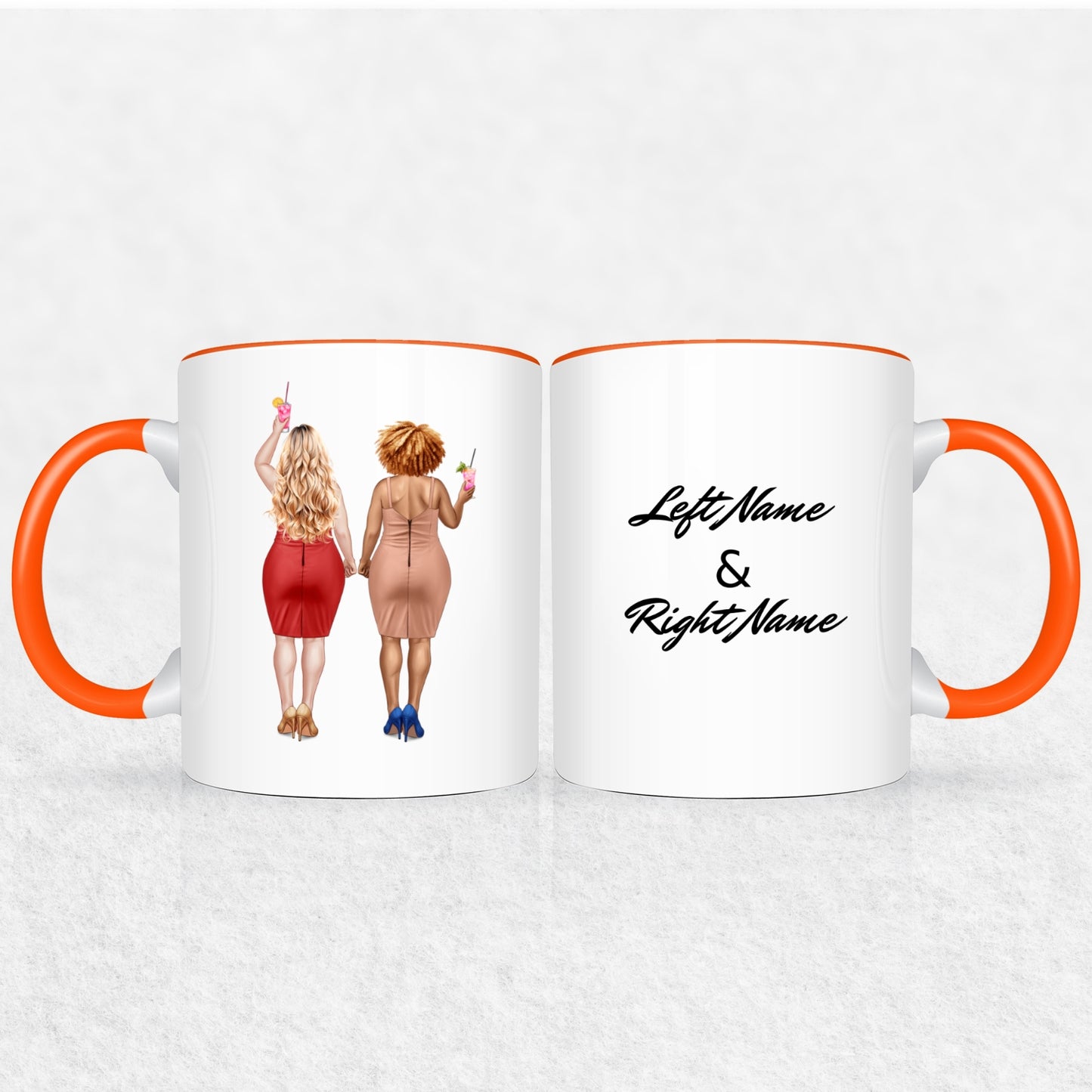 Gifts For Friends Or Sisters - Curvy Besties Personalized Mugs