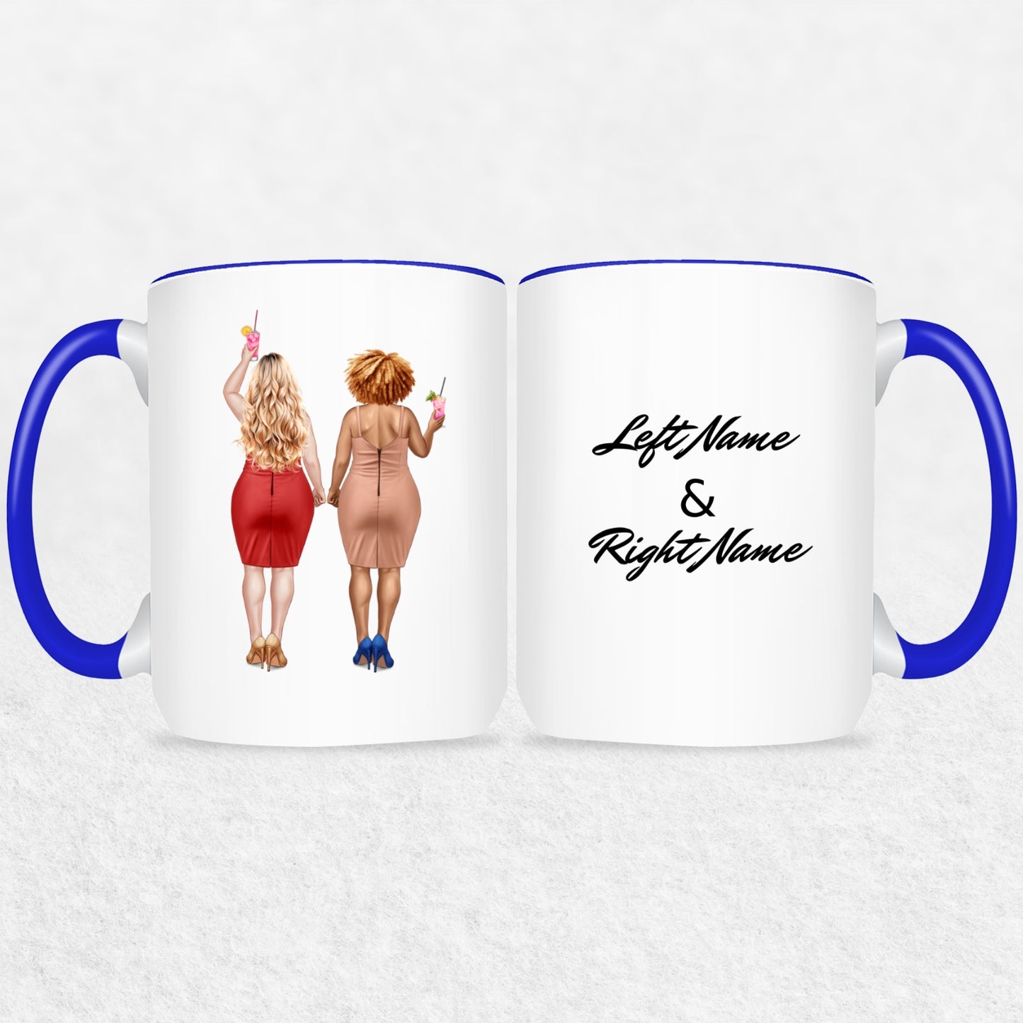 Gifts For Friends Or Sisters - Curvy Besties Personalized Mugs