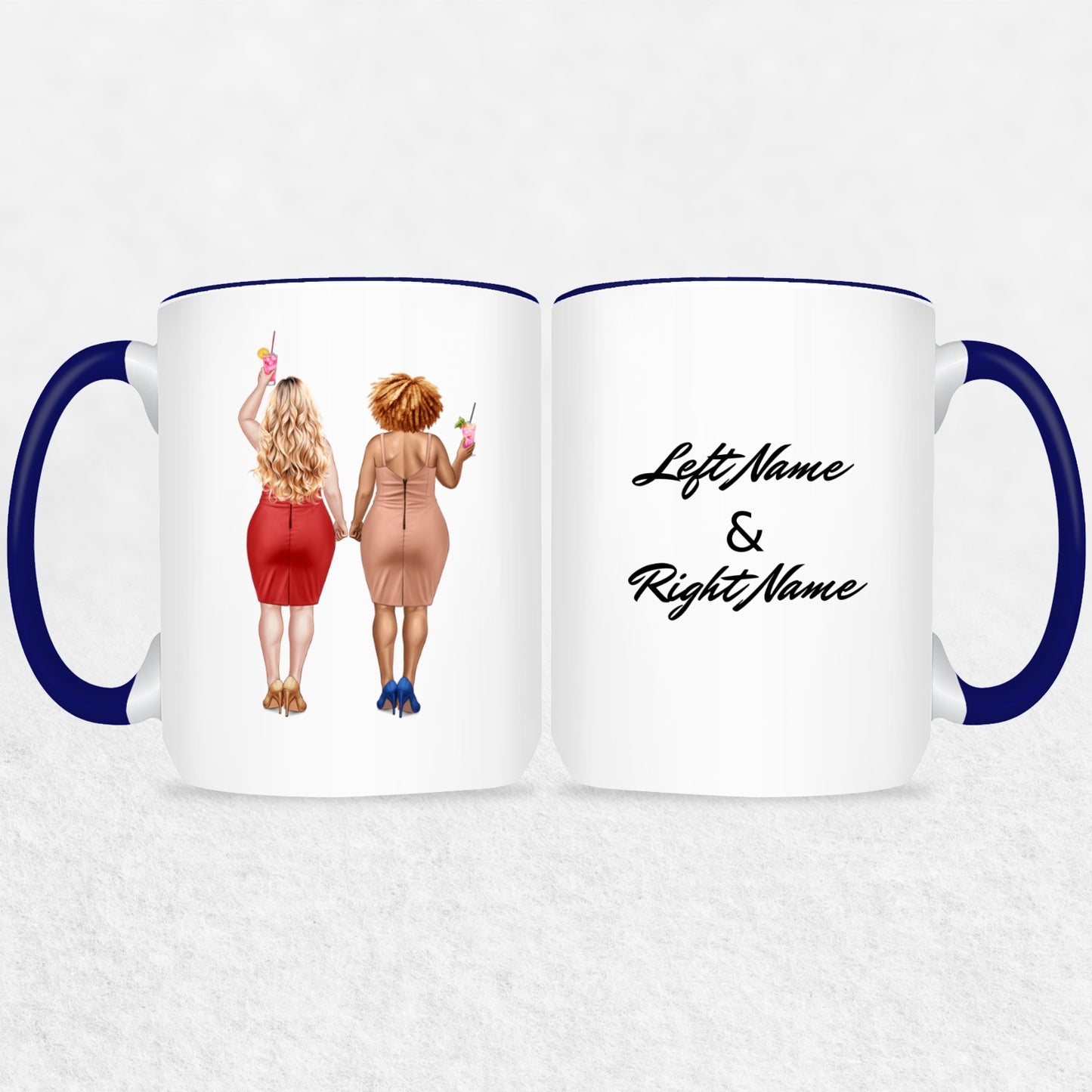 Gifts For Friends Or Sisters - Curvy Besties Personalized Mugs