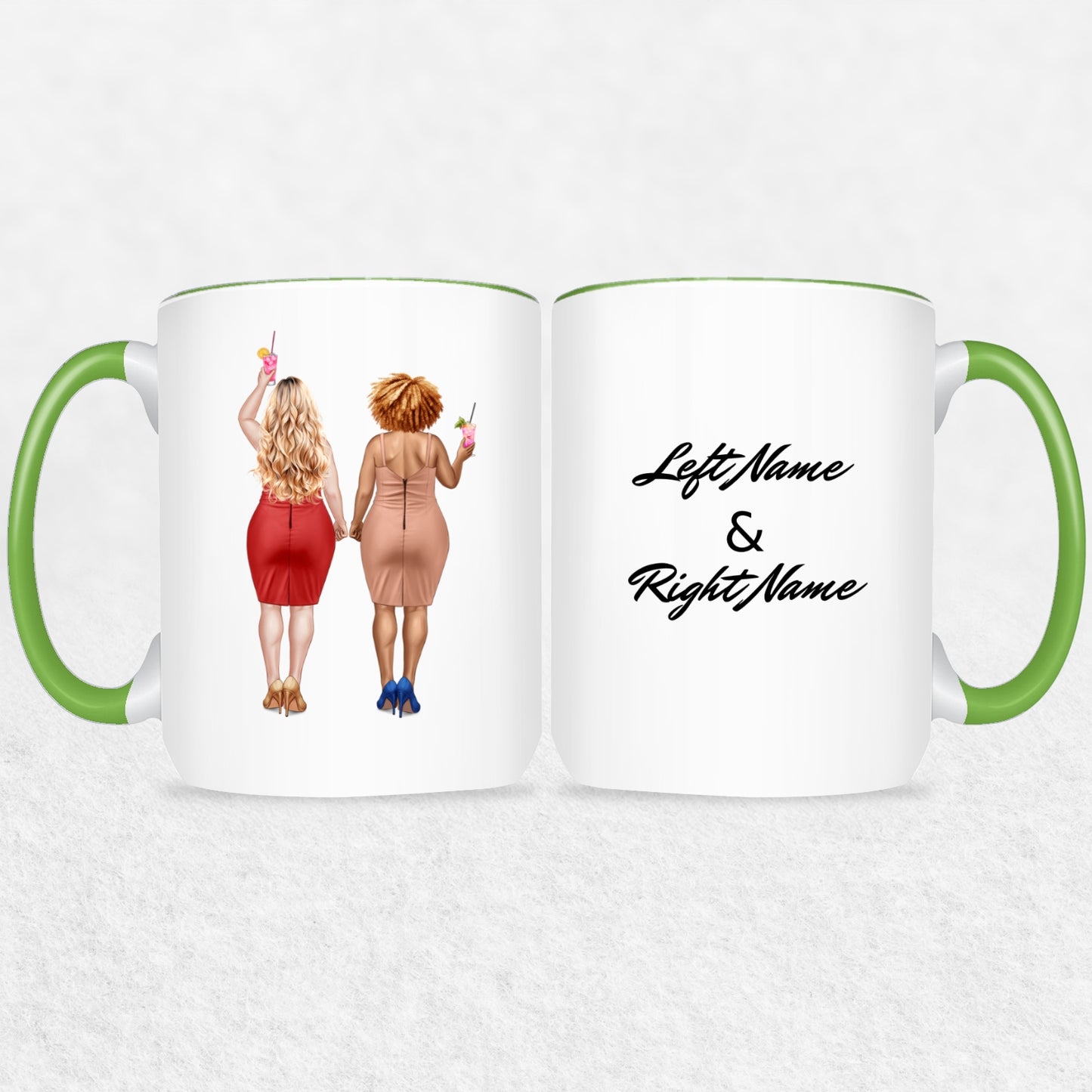 Gifts For Friends Or Sisters - Curvy Besties Personalized Mugs