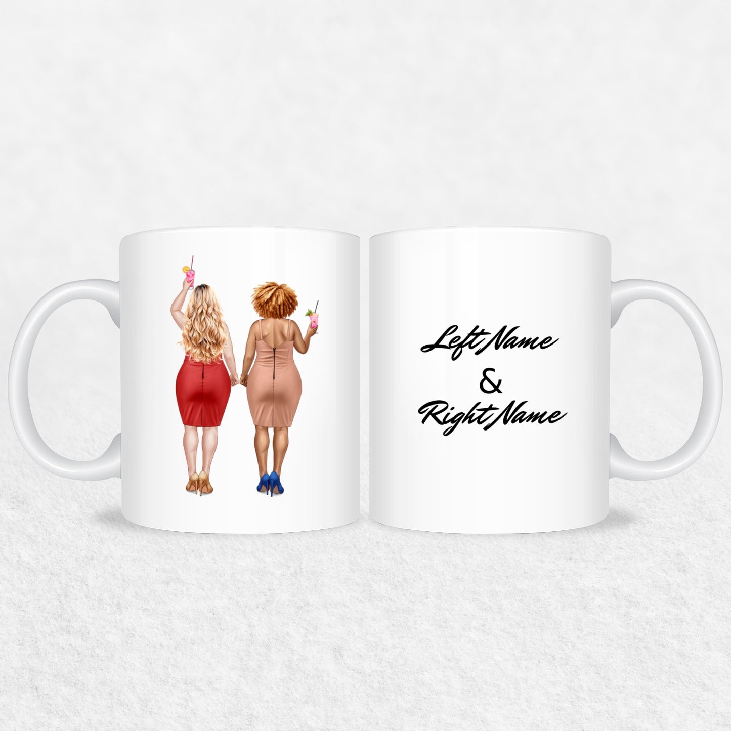 Gifts For Friends Or Sisters - Curvy Besties Personalized Mugs
