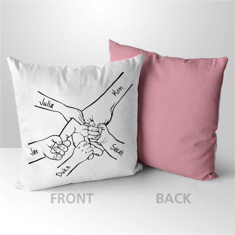 Gifts For Family - Personalized Family Hands Throw Pillows
