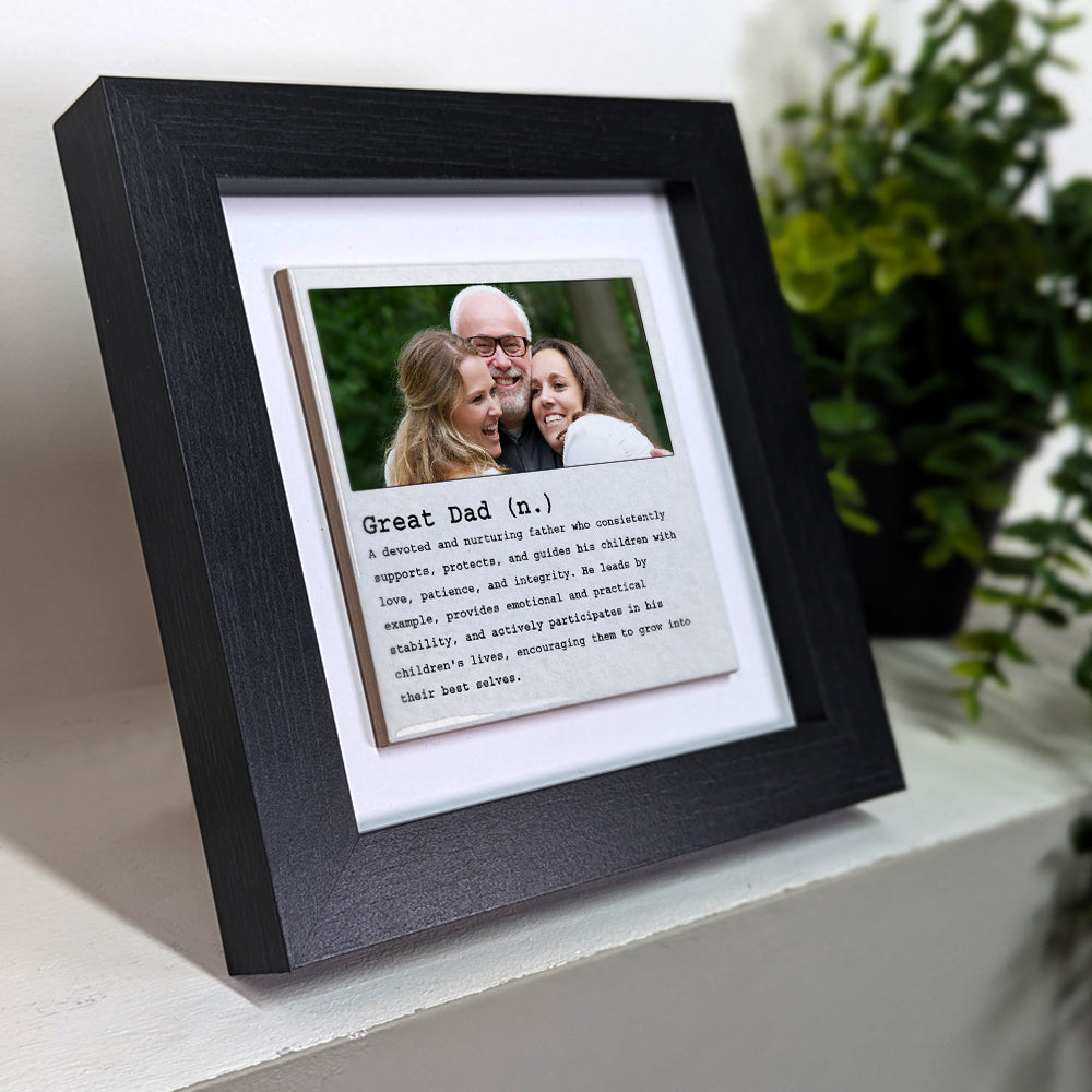 Gifts For Dad - Dictionary Definition Great Dad - Framed Ceramic Tile