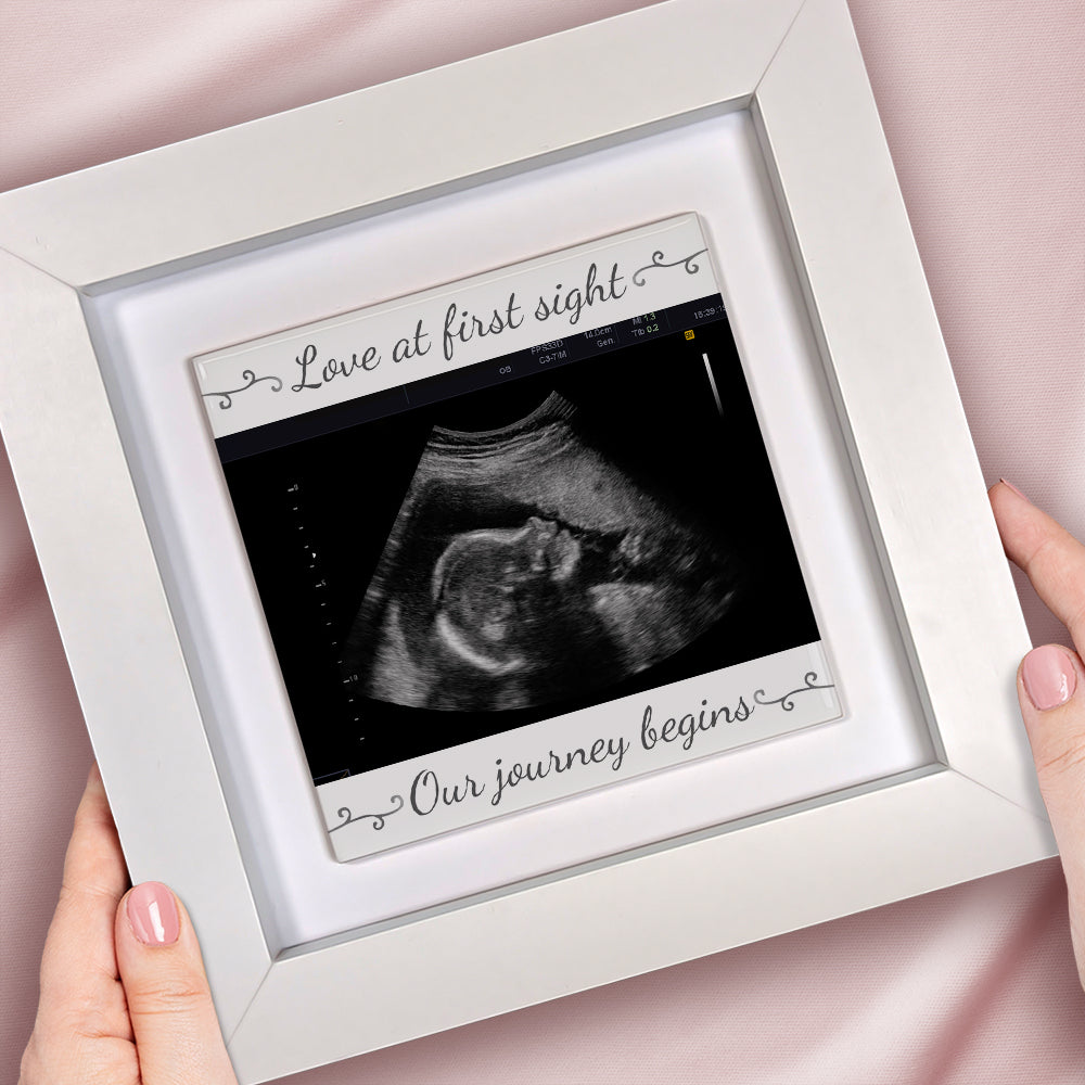 Baby Scan Gift – Love at First Sight Personalized Framed Ceramic Tile