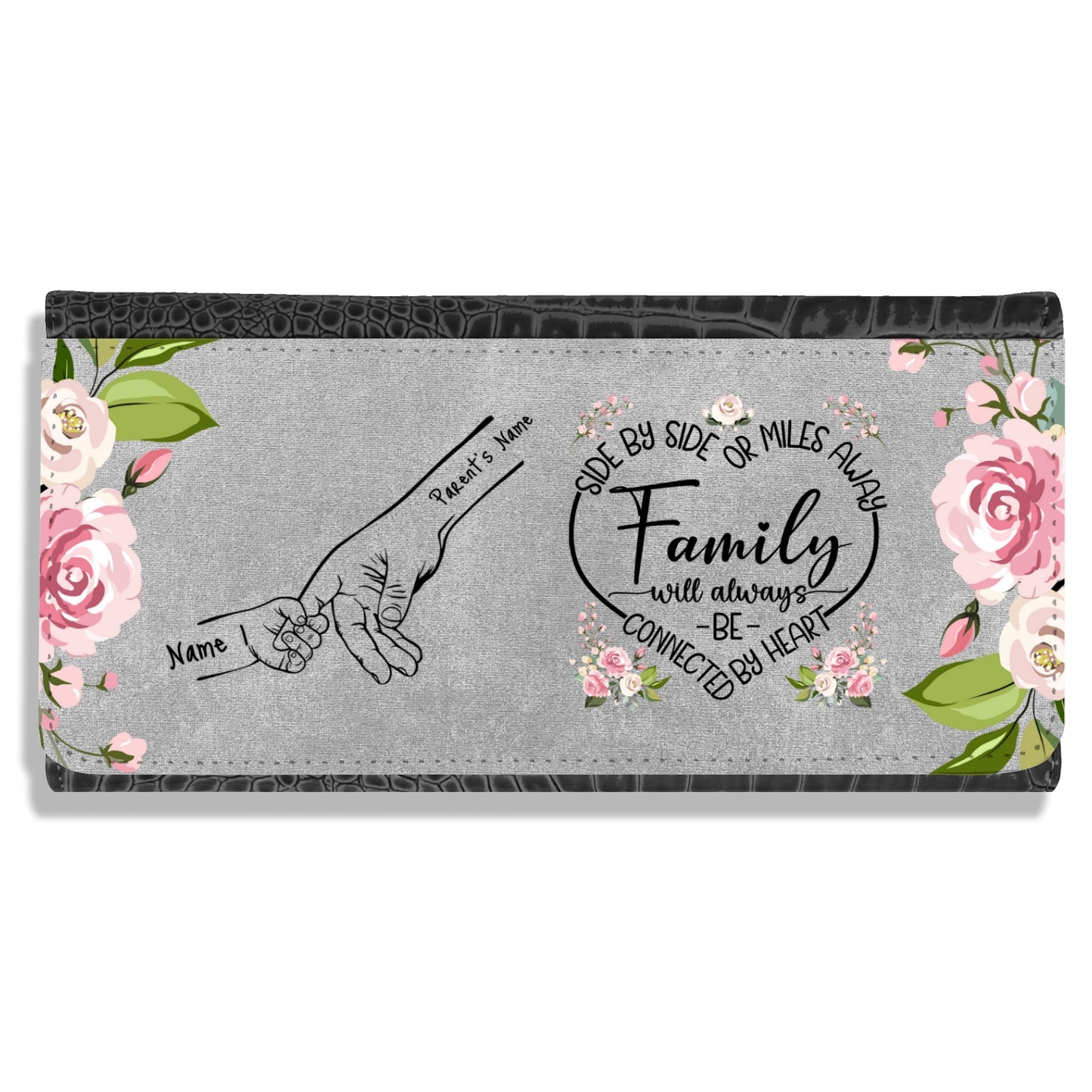 Gifts For Moms & Family - Family Hands Personalized Faux Crocodile Purse