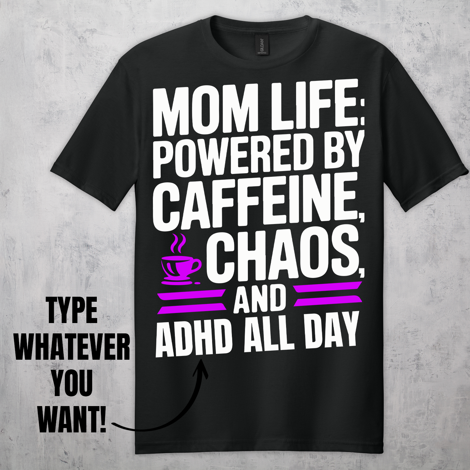 Gifts For Mom - Mom Life Powered By Caffeine & - Gildan 6400 Tshirts