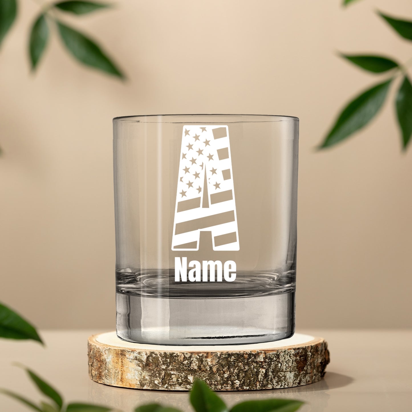 Personalized Whiskey Glass With Monogram & Name - 2 Styles