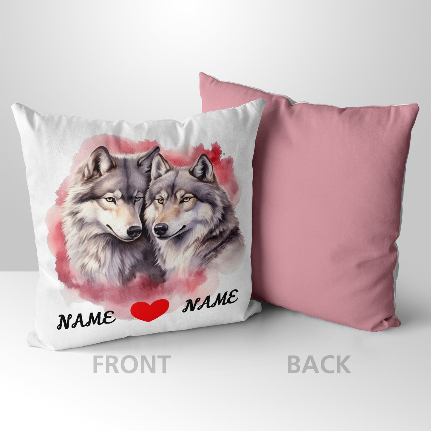 Couples Gift Personalized Animal Throw Pillows - Add Your Own Names - Over 30 Different Animals