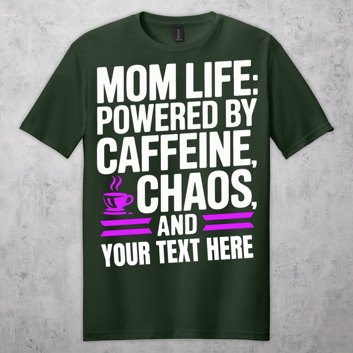 Gifts For Mom - Mom Life Powered By Caffeine & - Gildan 6400 Tshirts