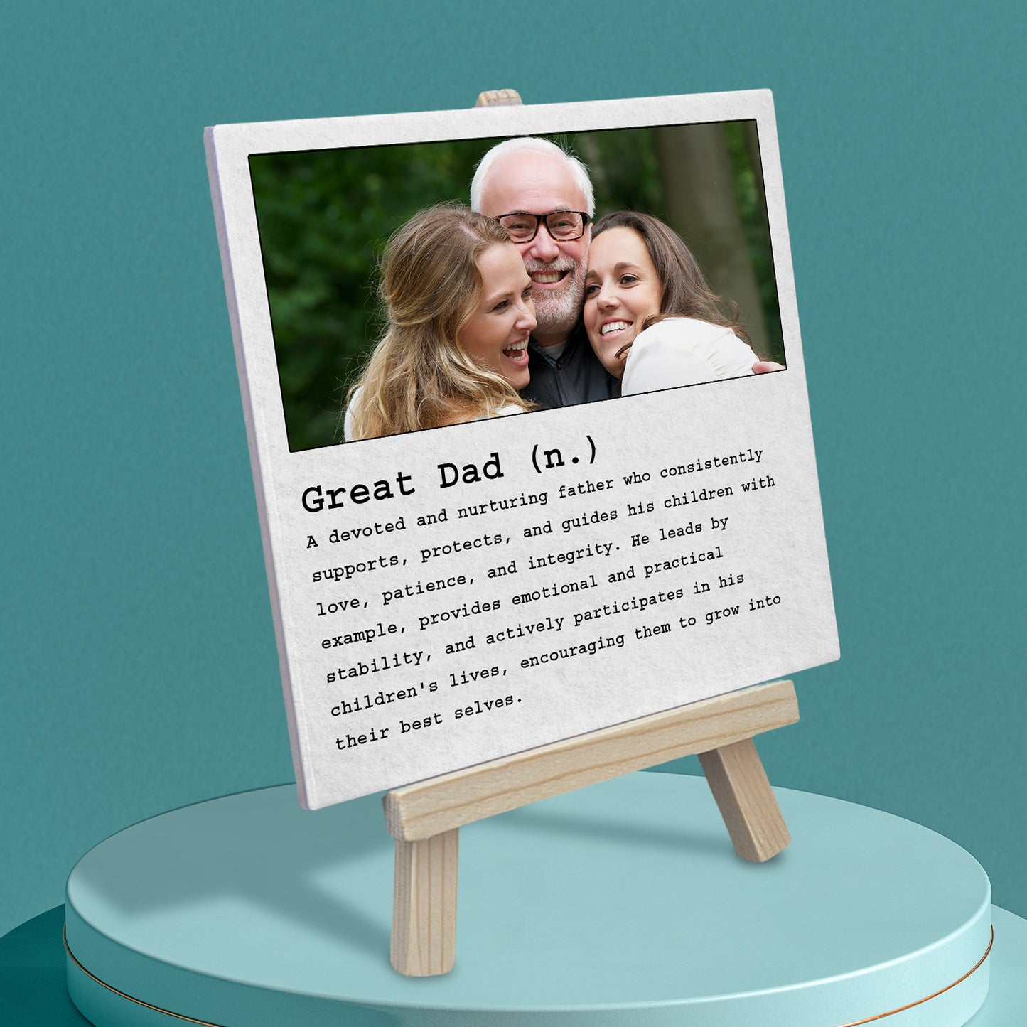 Gifts For Dad - Dictionary Definition Great Dad - Tile On Easel