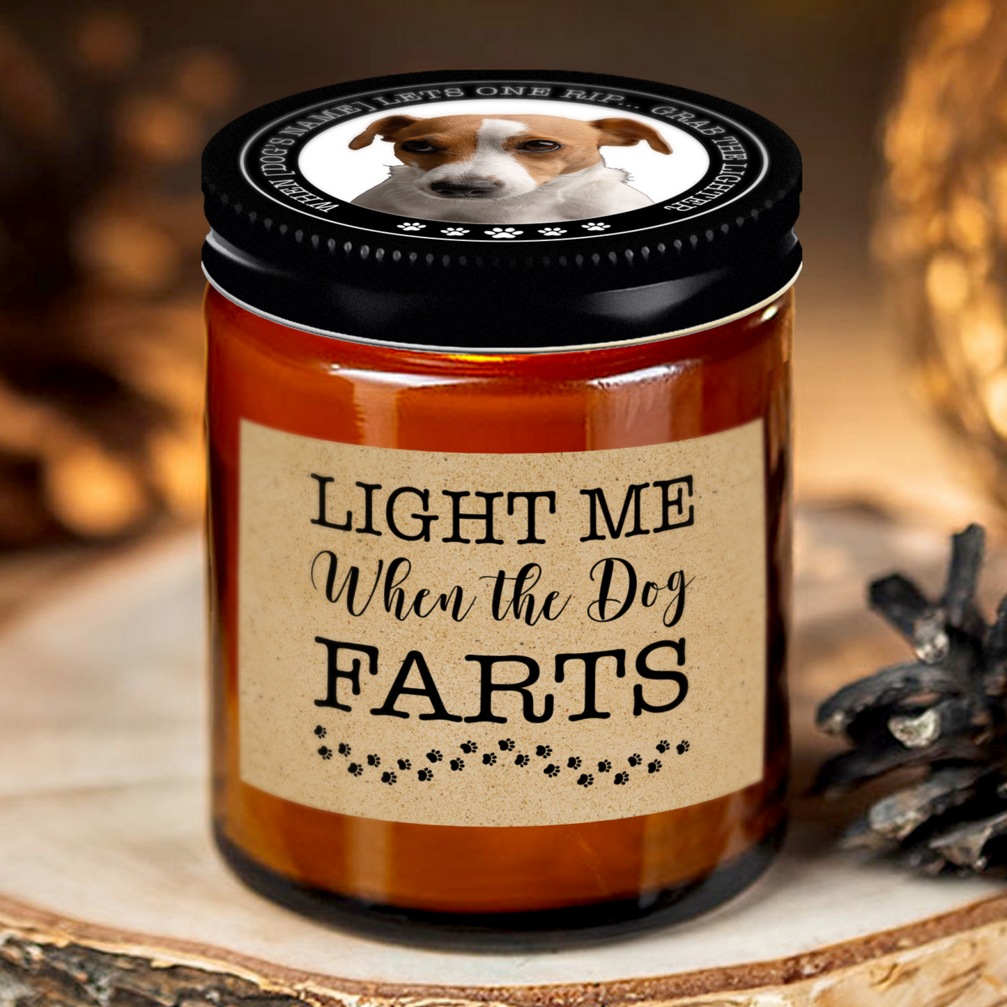 Gifts For Pets - Light Me When The Dog Farts - Candle Jar With Lid