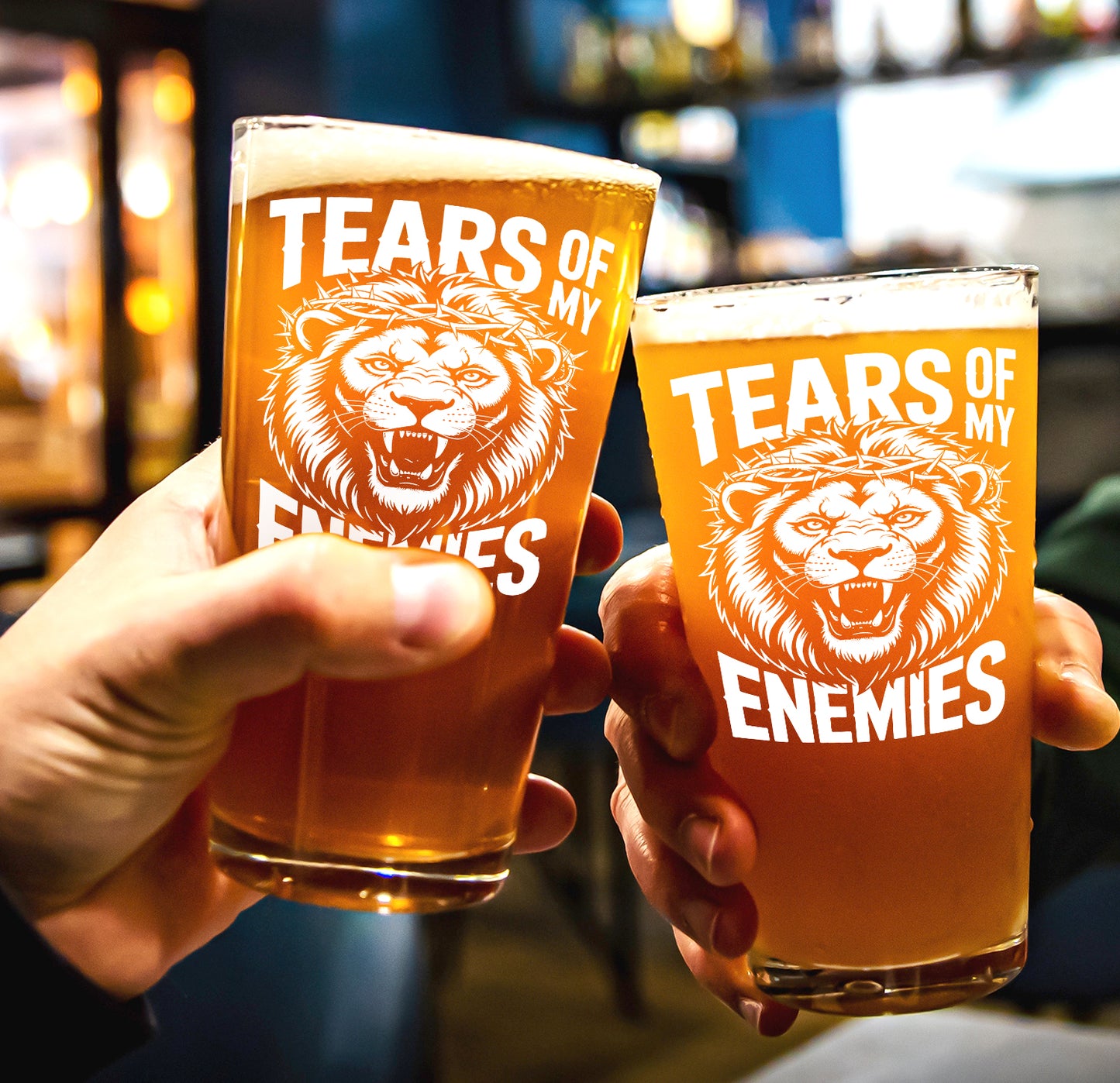 Funny Beer Glass – Tears Of My Enemies Pint Glass Gift