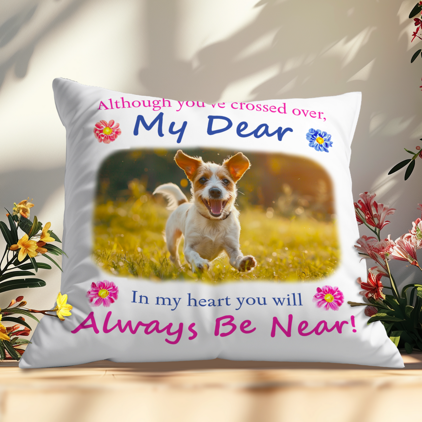 Pet Memorial Gift Pillow - Add Your Pets Name Picture And Date