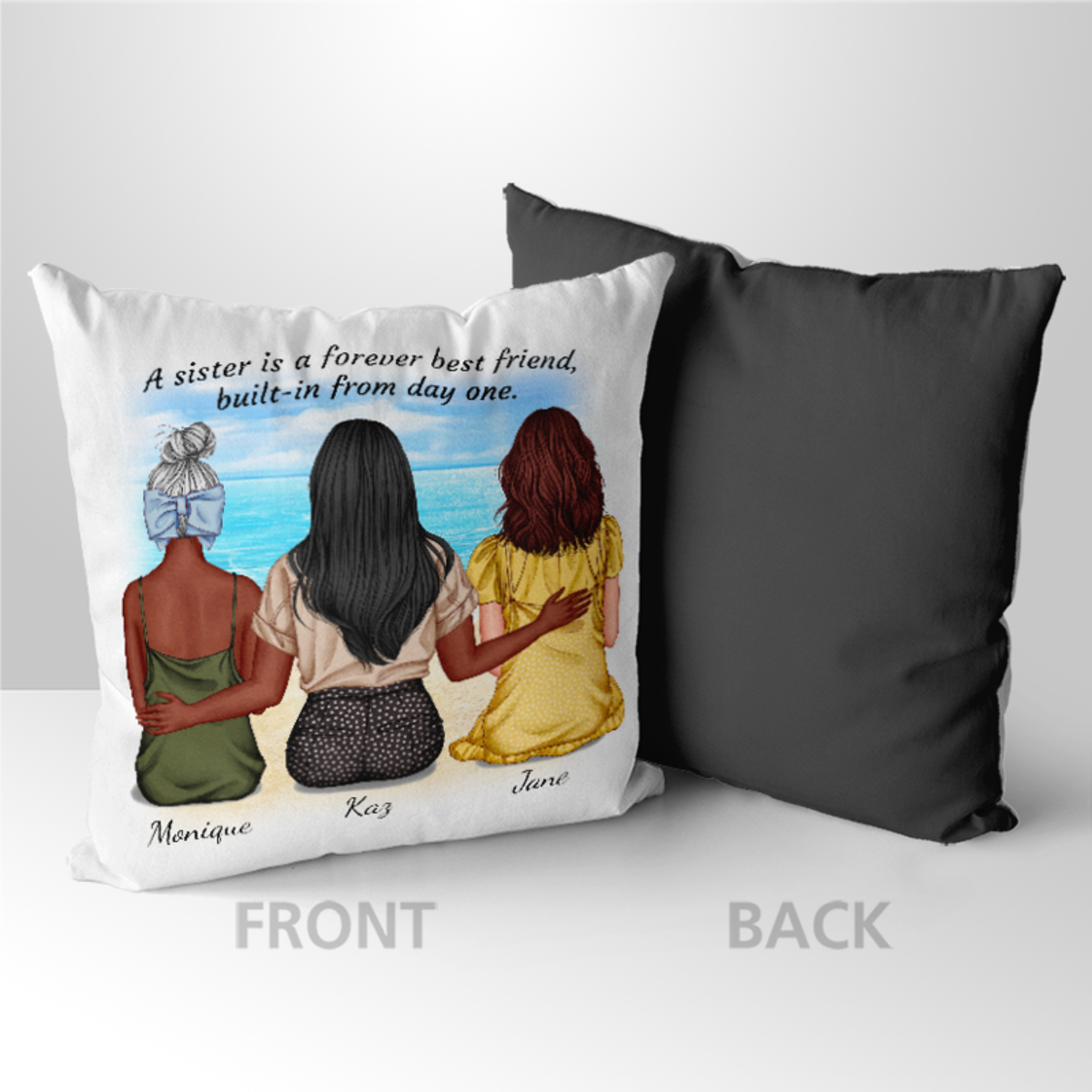 Gift For Sisters Personalized Friendship Pillow - Up To 4 Friends