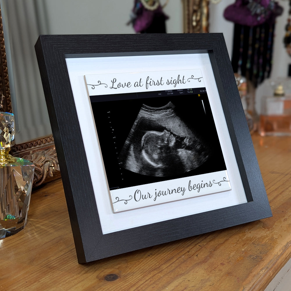 Baby Scan Gift – Love at First Sight Personalized Framed Ceramic Tile