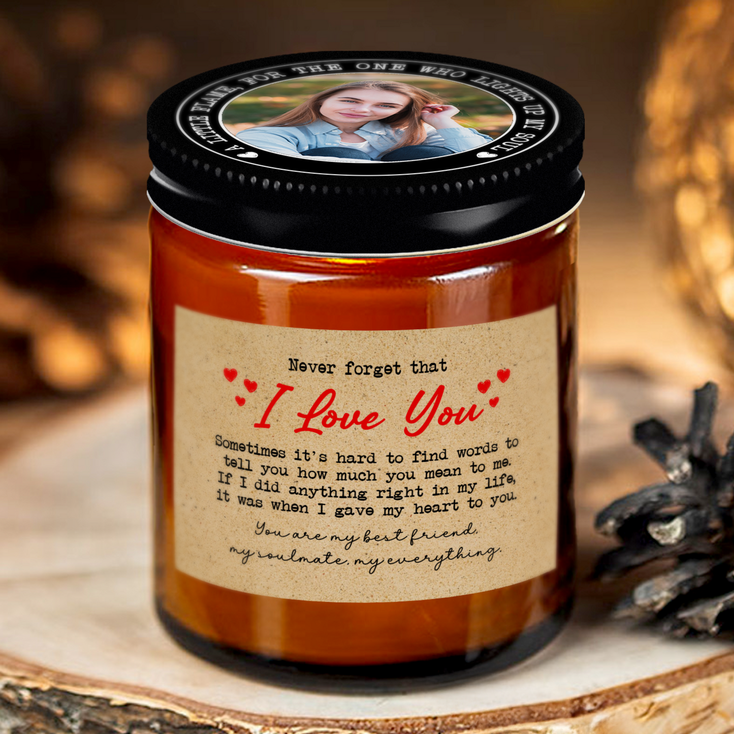 Gifts For Partner - Never Forget That I Love You - Candle Jar With Lid