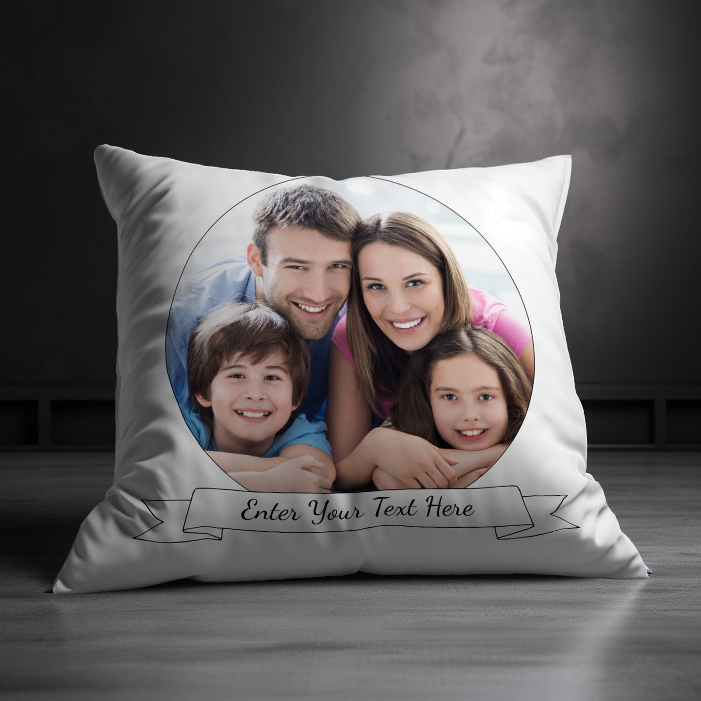 Personalized Throw Pillow With Photo Upload & Family Name - 6 Styles