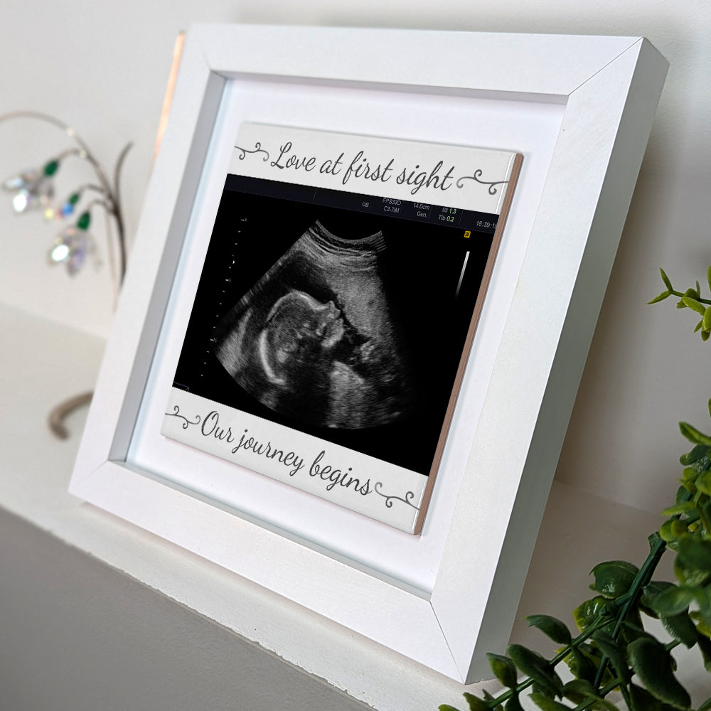 Baby Scan Gift – Love at First Sight Personalized Framed Ceramic Tile