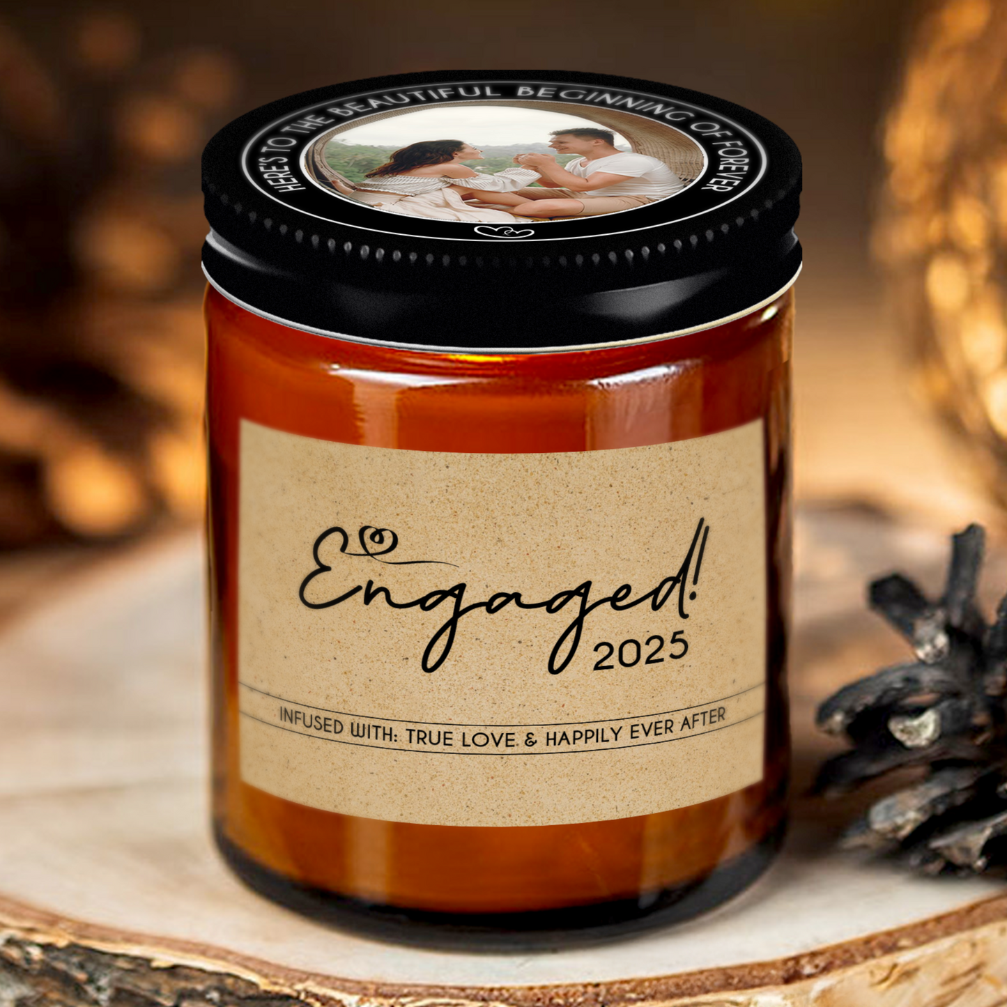 Gifts For Partner - Engaged - Candle Jar With Lid