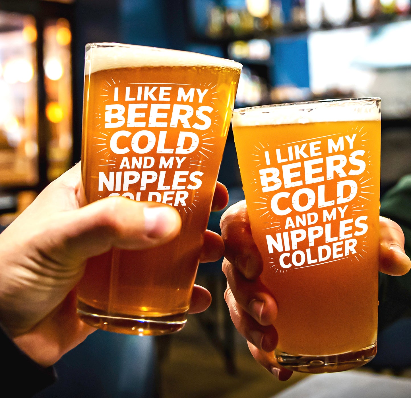 Funny Beer Glass – I Like My Beers Cold Pint Glass Gift
