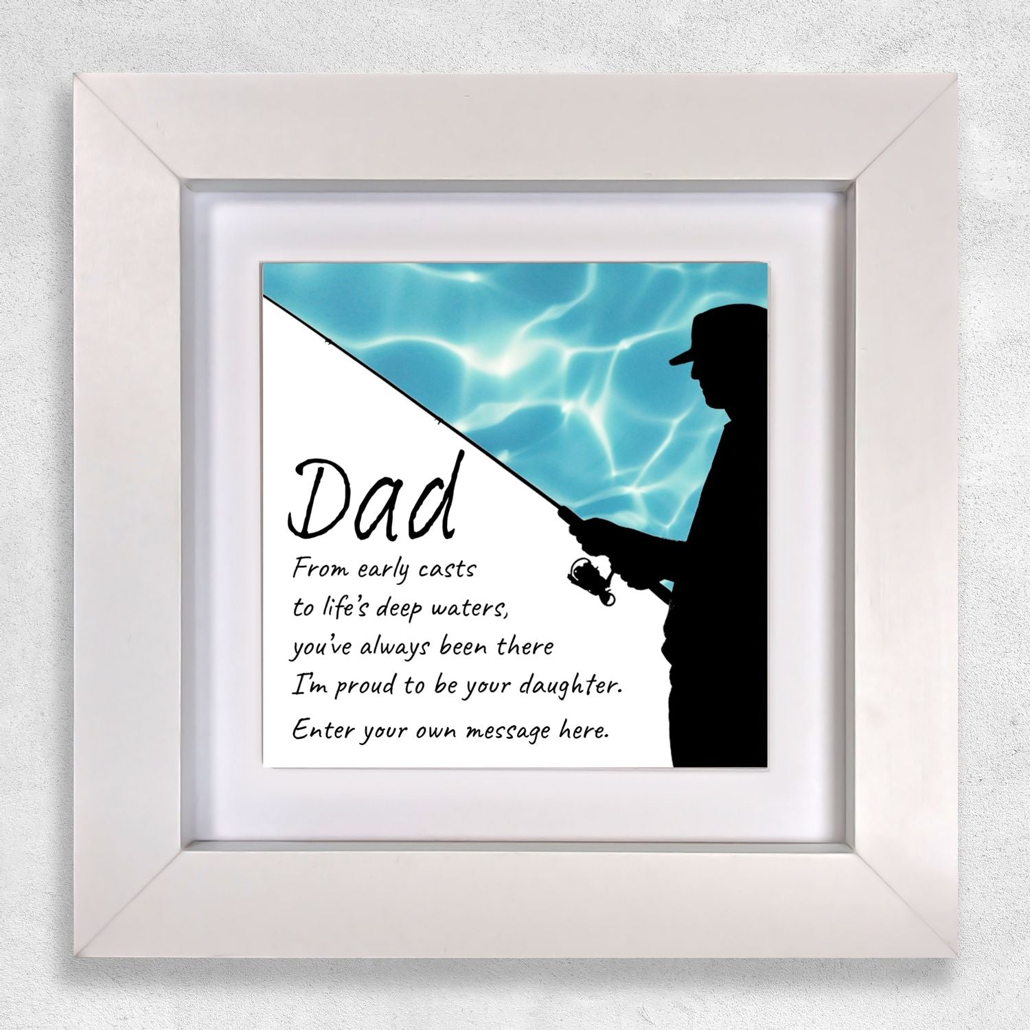 Gifts For Dad – Fishing Verse from Daughter Personalised Framed Ceramic Tile