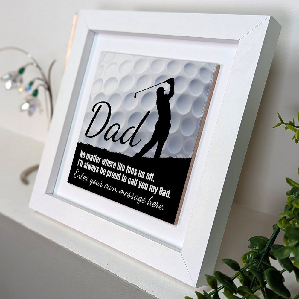 Gifts For Dad – Golf Lover Verse Framed Ceramic Tiles