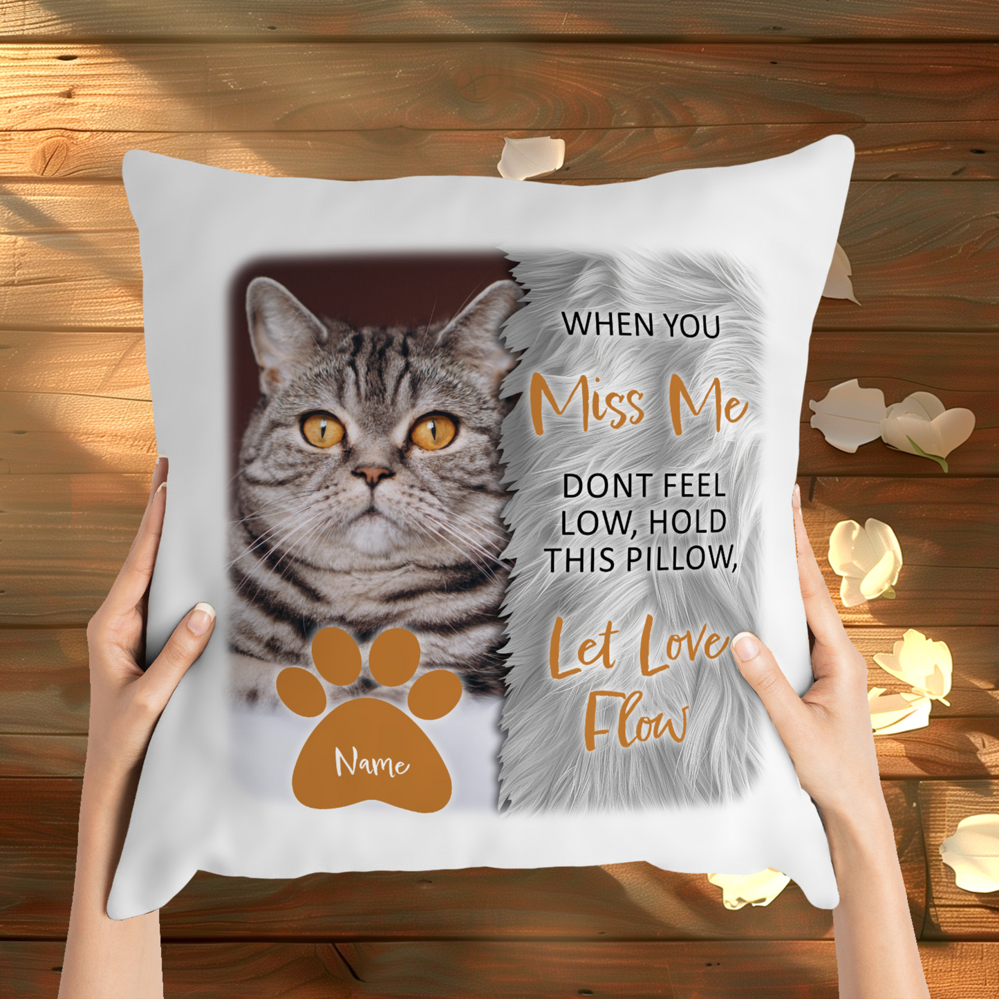 Pets Memorial Gift Pillow - Add Your Pets Name & Photo - 7 Designs