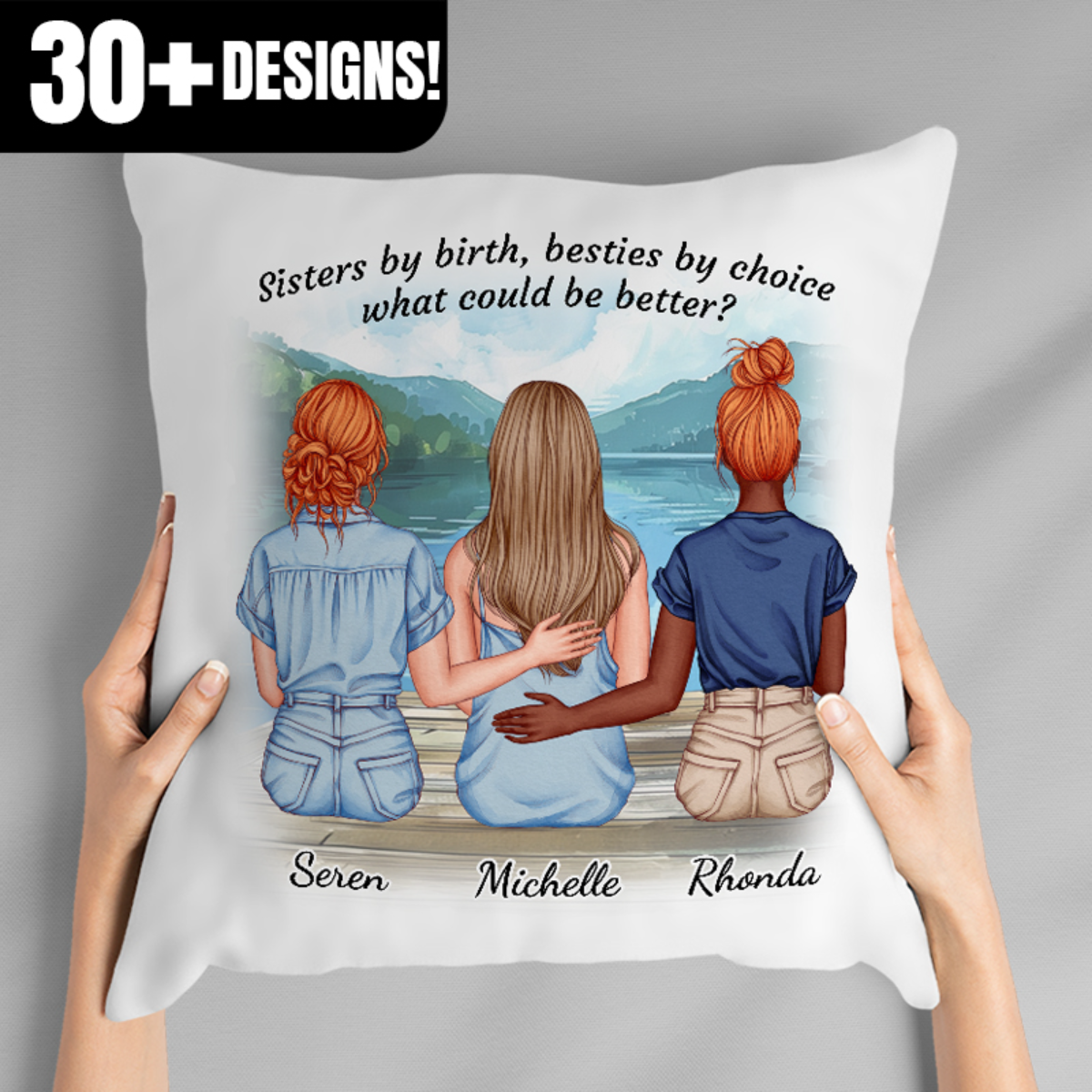 Gift For Sisters Personalized Friendship Pillow - Up To 4 Friends