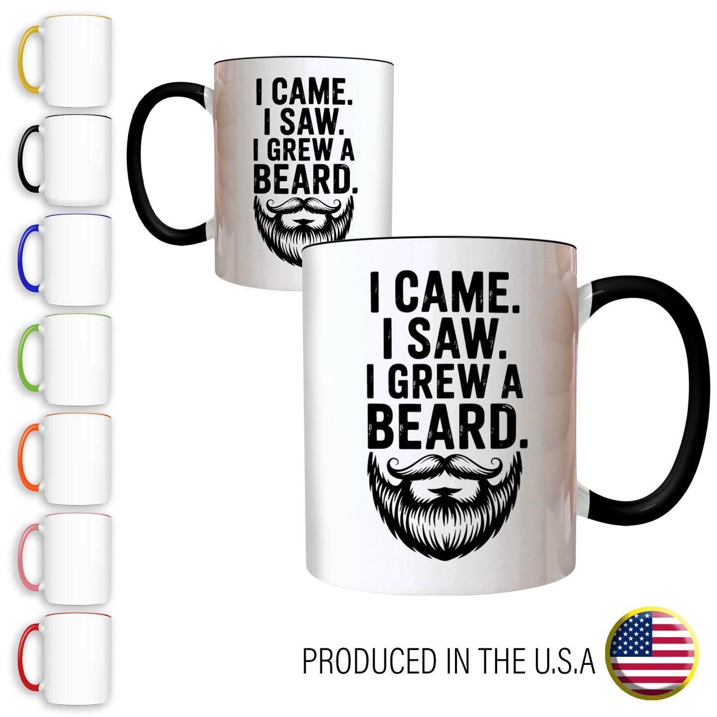 Gifts For Men - I Came I Saw I Grew A Beard - Mugs 2 Tone & White