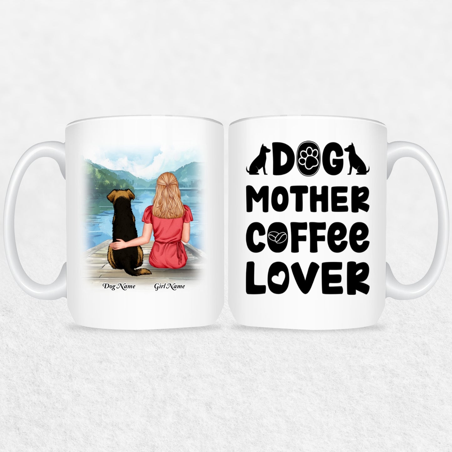 Personalized Mug Gift For Dog Mom - 30 Plus Dog Mom Gift Designs 9 Mug Colors