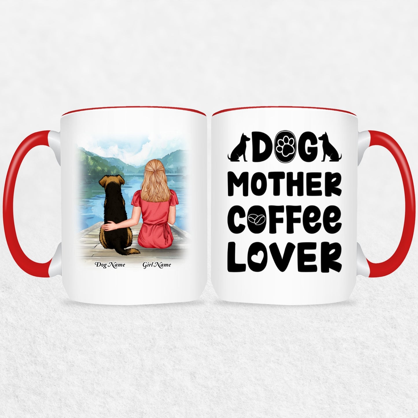 Personalized Mug Gift For Dog Mom - 30 Plus Dog Mom Gift Designs 9 Mug Colors