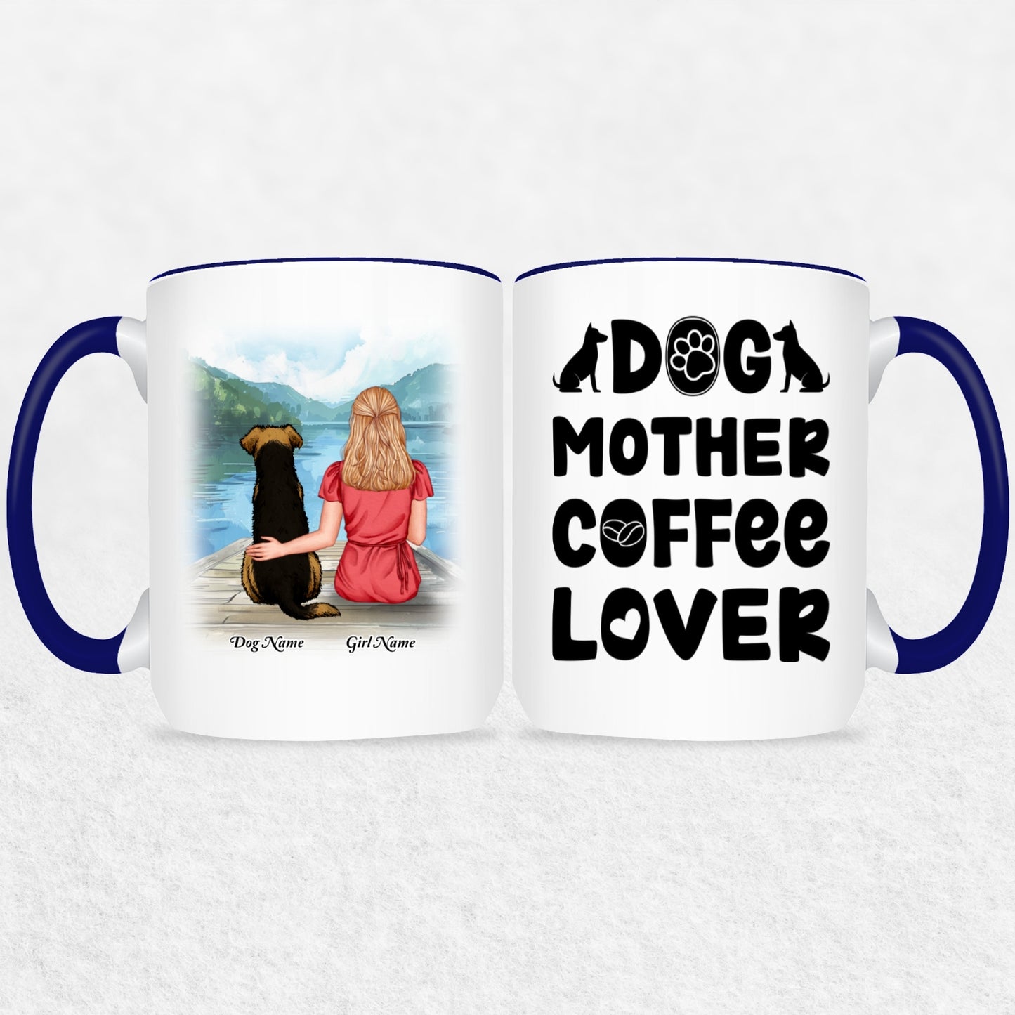 Personalized Mug Gift For Dog Mom - 30 Plus Dog Mom Gift Designs 9 Mug Colors