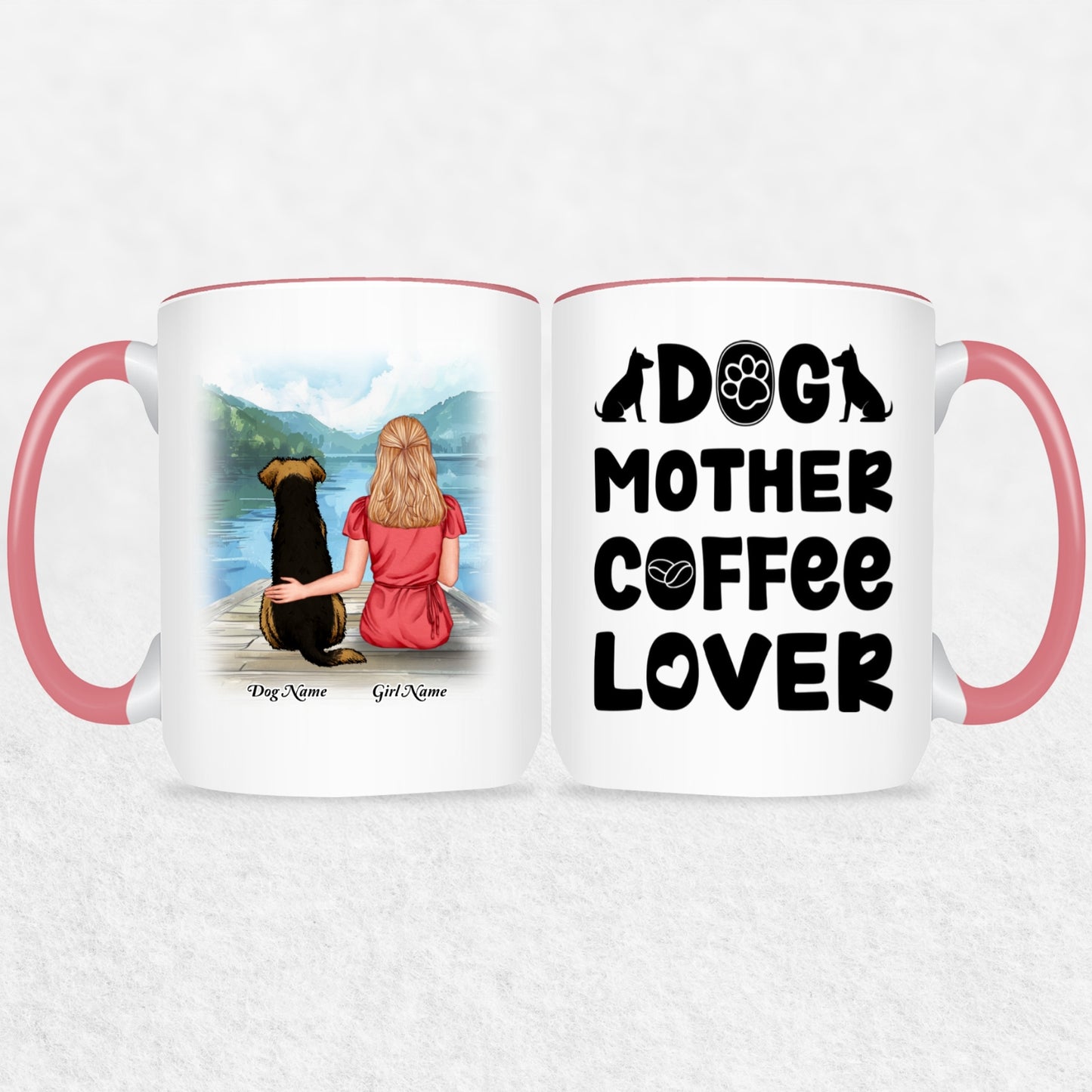 Personalized Mug Gift For Dog Mom - 30 Plus Dog Mom Gift Designs 9 Mug Colors