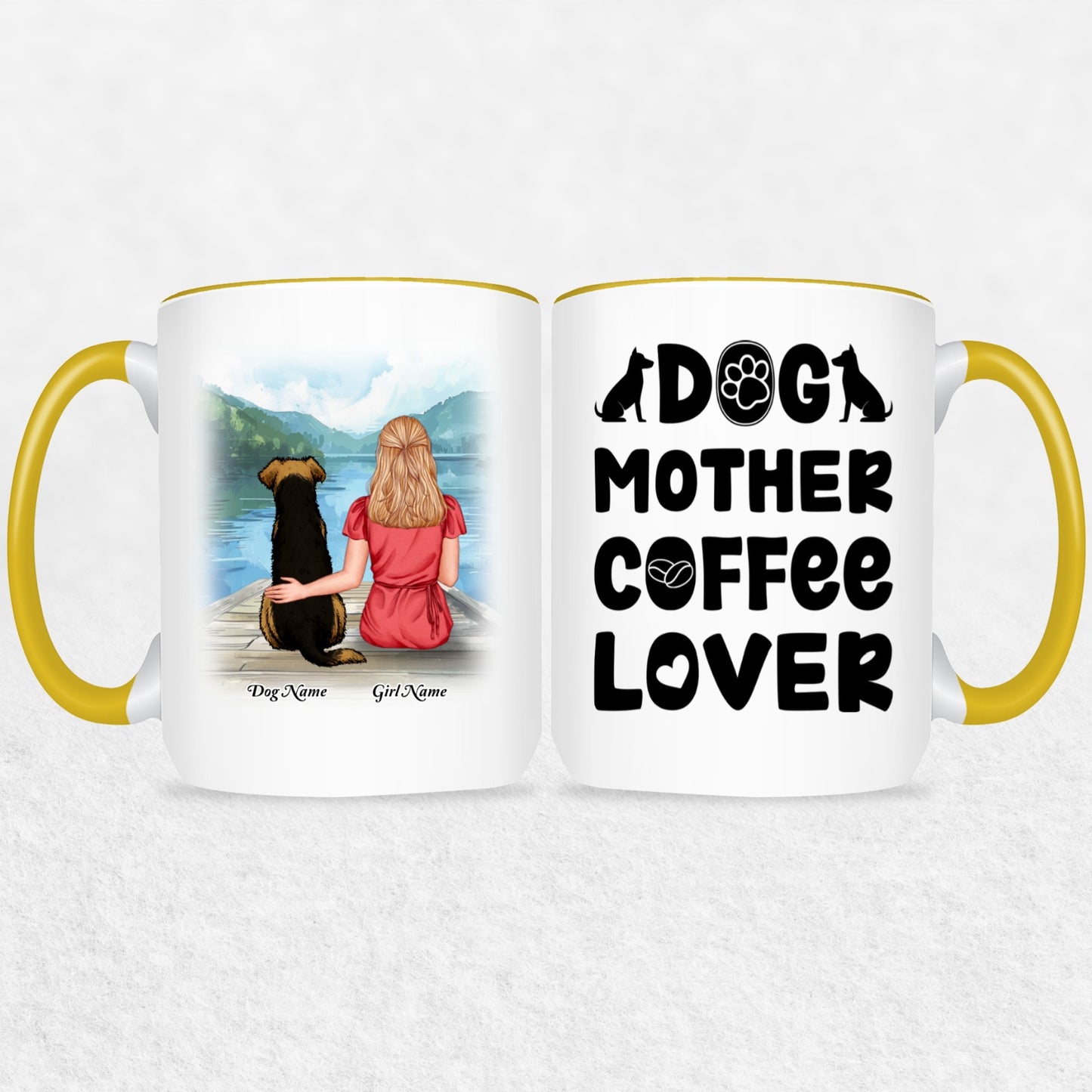 Personalized Mug Gift For Dog Mom - 30 Plus Dog Mom Gift Designs 9 Mug Colors