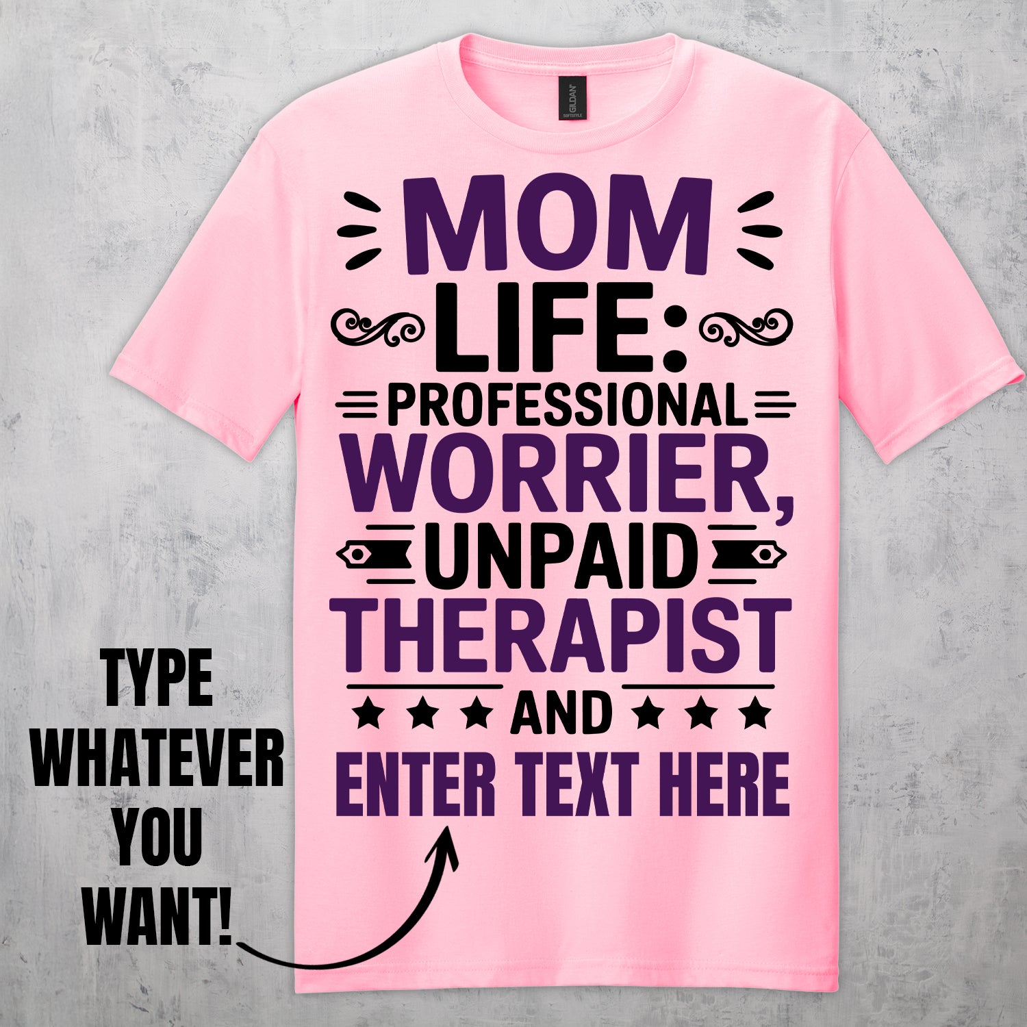 Gifts For Mom - Mom Life Proffesional Worrier, Unpaid Therapist & - Gildan 6400 Tshirts