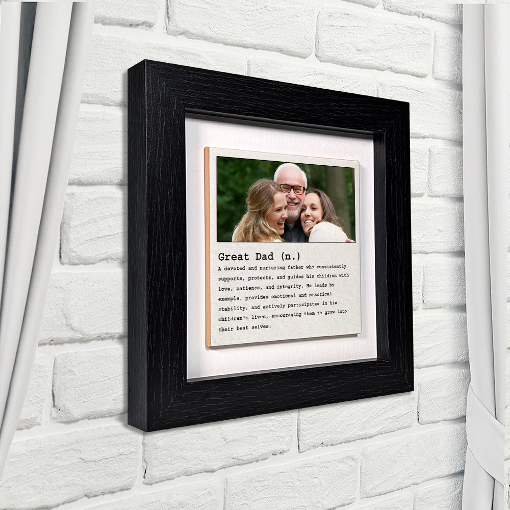 Gifts For Dad - Dictionary Definition Great Dad - Framed Ceramic Tile