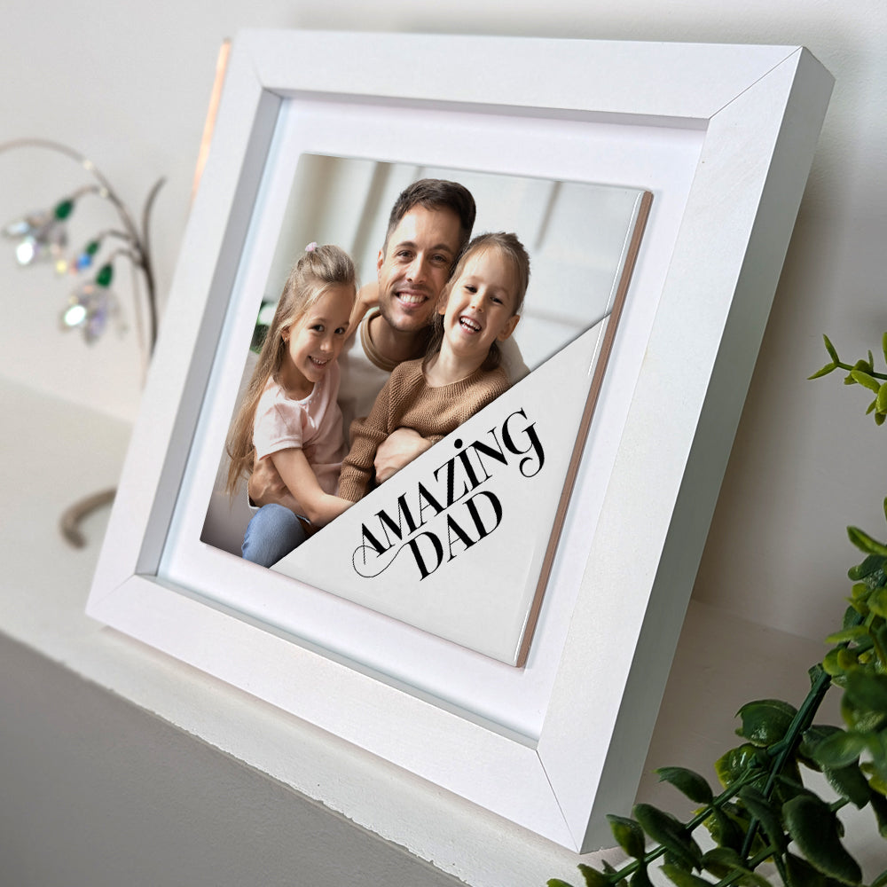 Gifts For Dad – Amazing Dad Photo Keepsake Framed Ceramic Tiles