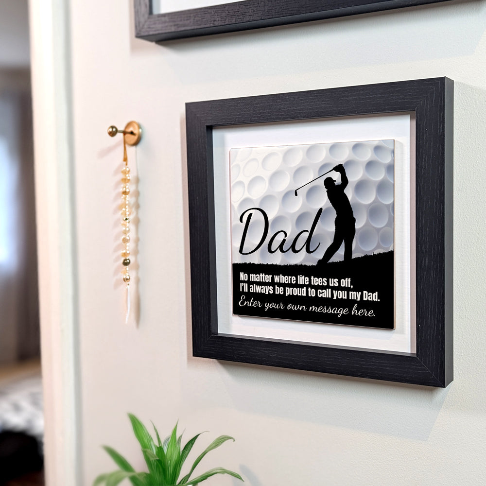 Gifts For Dad – Golf Lover Verse Framed Ceramic Tiles