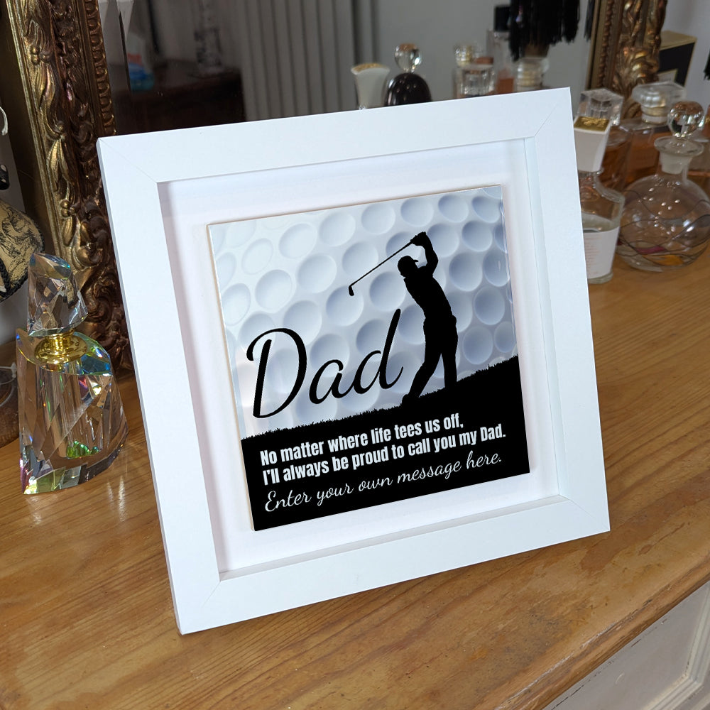 Gifts For Dad – Golf Lover Verse Framed Ceramic Tiles