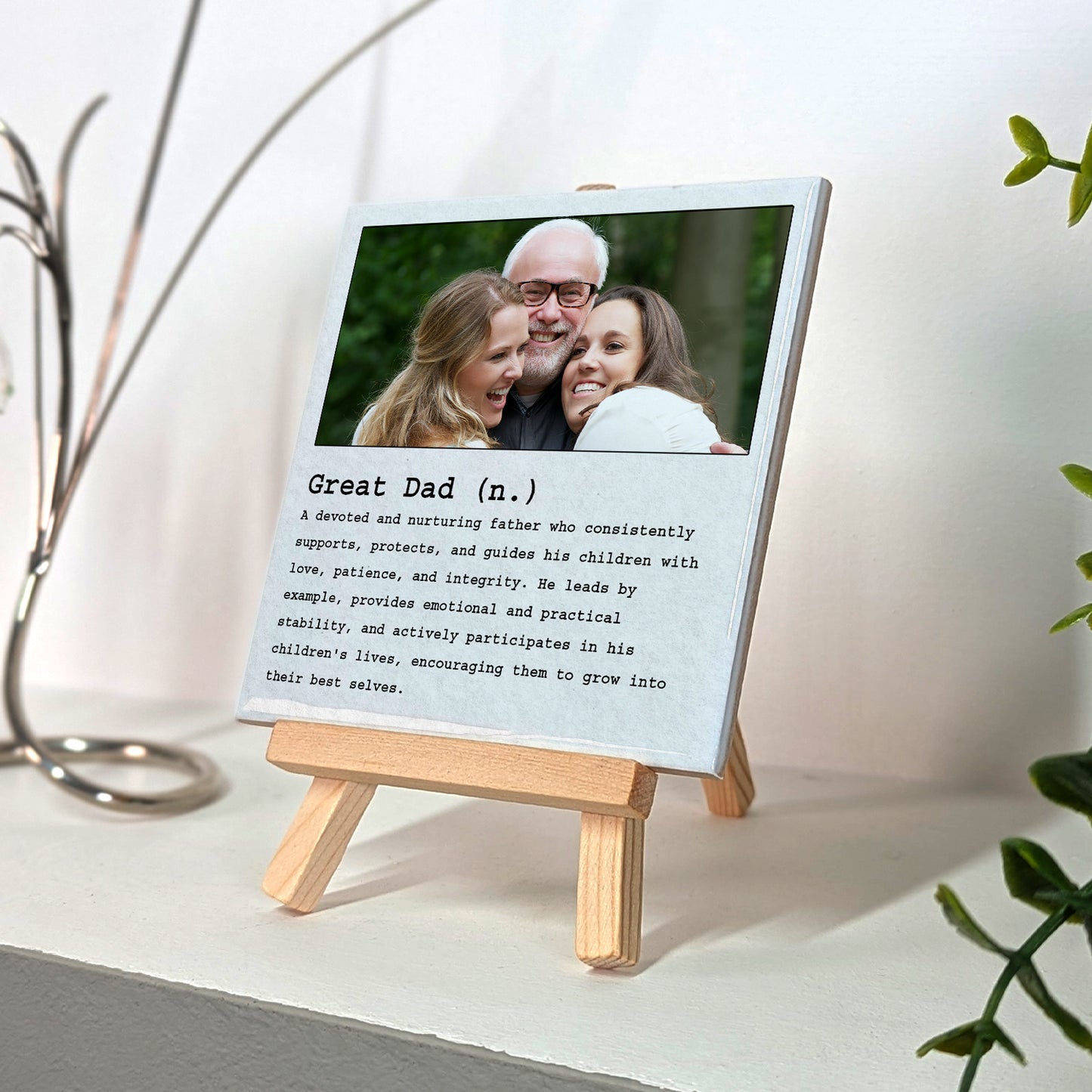 Gifts For Dad - Dictionary Definition Great Dad - Tile On Easel