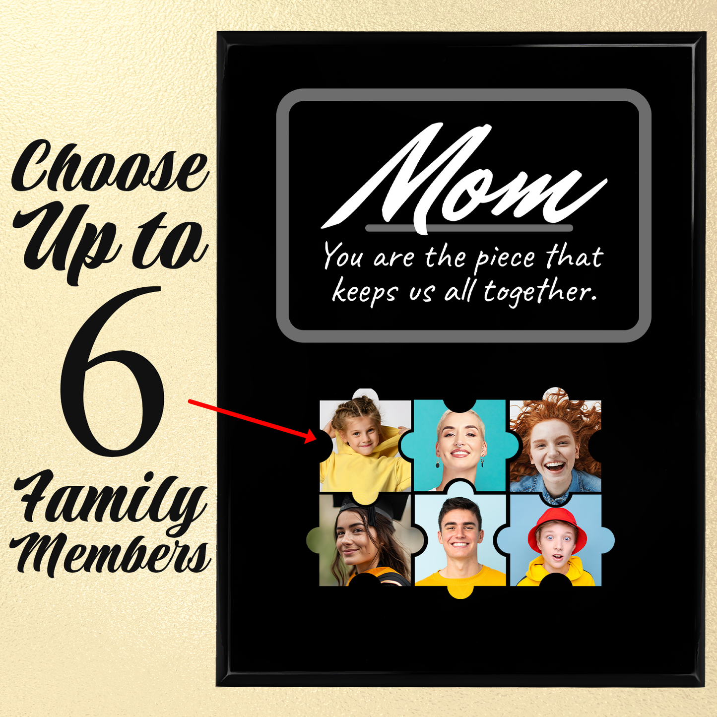 Gifts For Mom -Family Jigsaw Award - 3 to 6 People Options