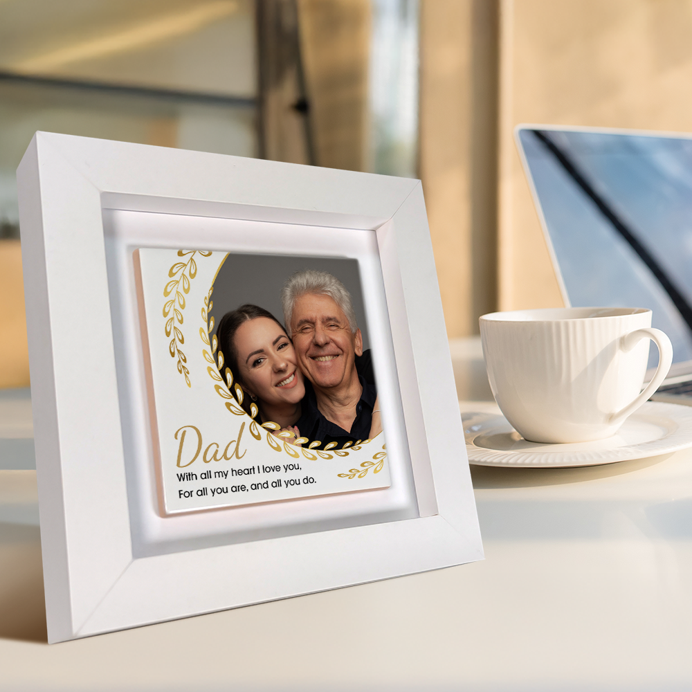 Gifts For Dad - With All My Heart I Love You - Framed Ceramic Tile