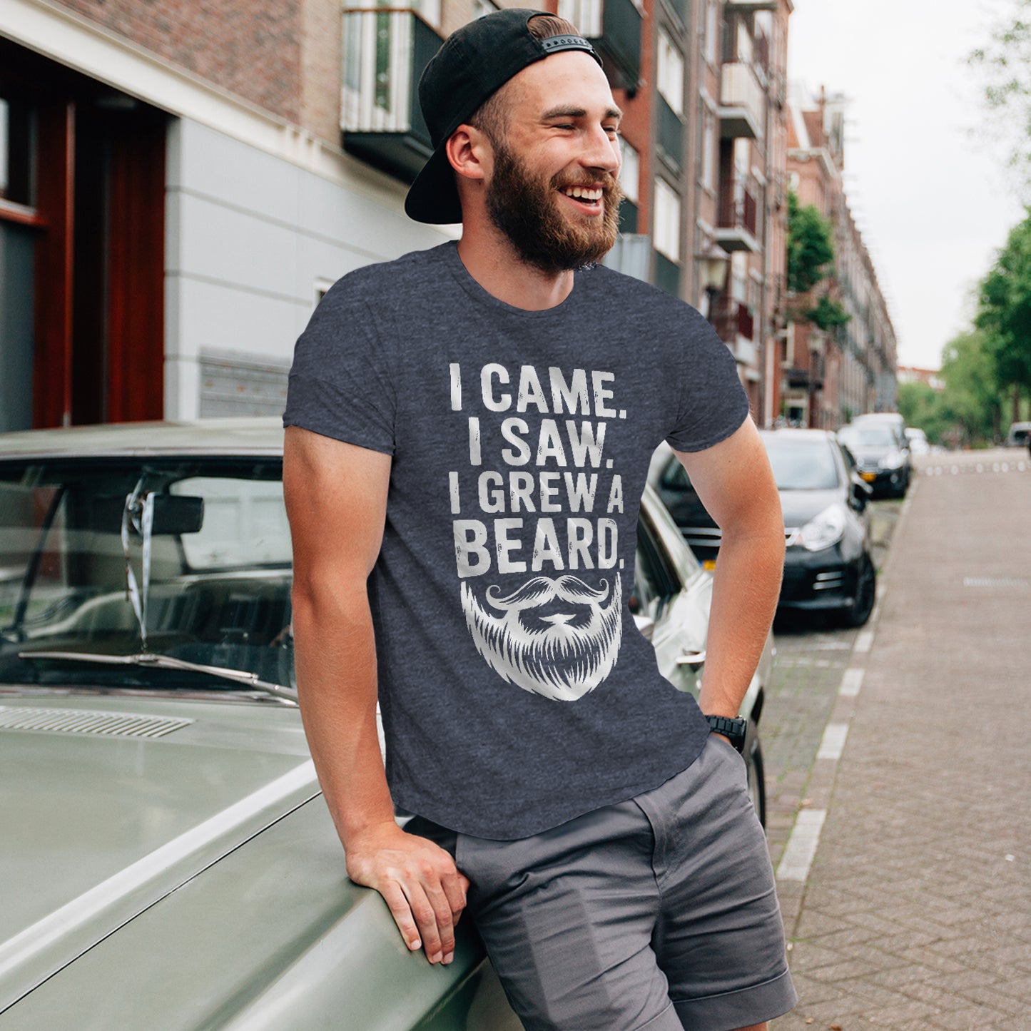 Gifts For Men - I Came I Saw I Grew a Beard - Gildan 6400 Tshirts