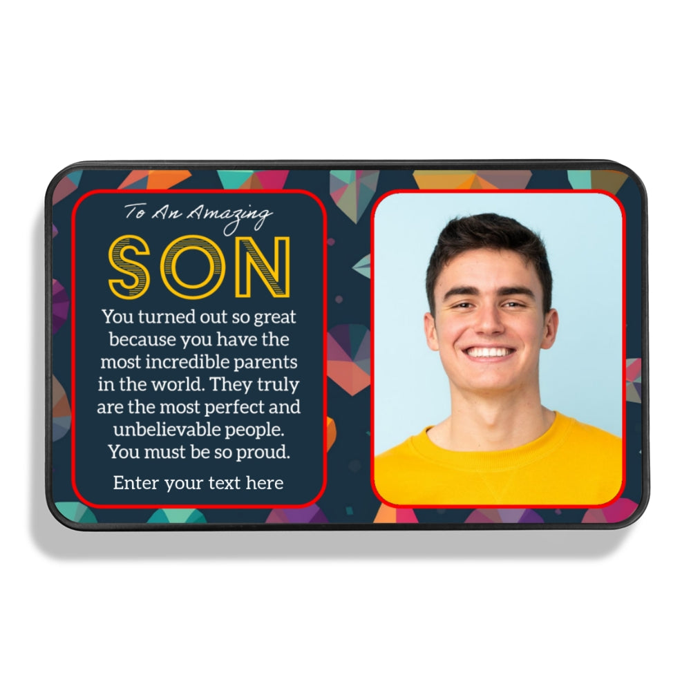 Birthday Gift For Son Personalized Keepsake Tin of 12 Handmade Chocolates